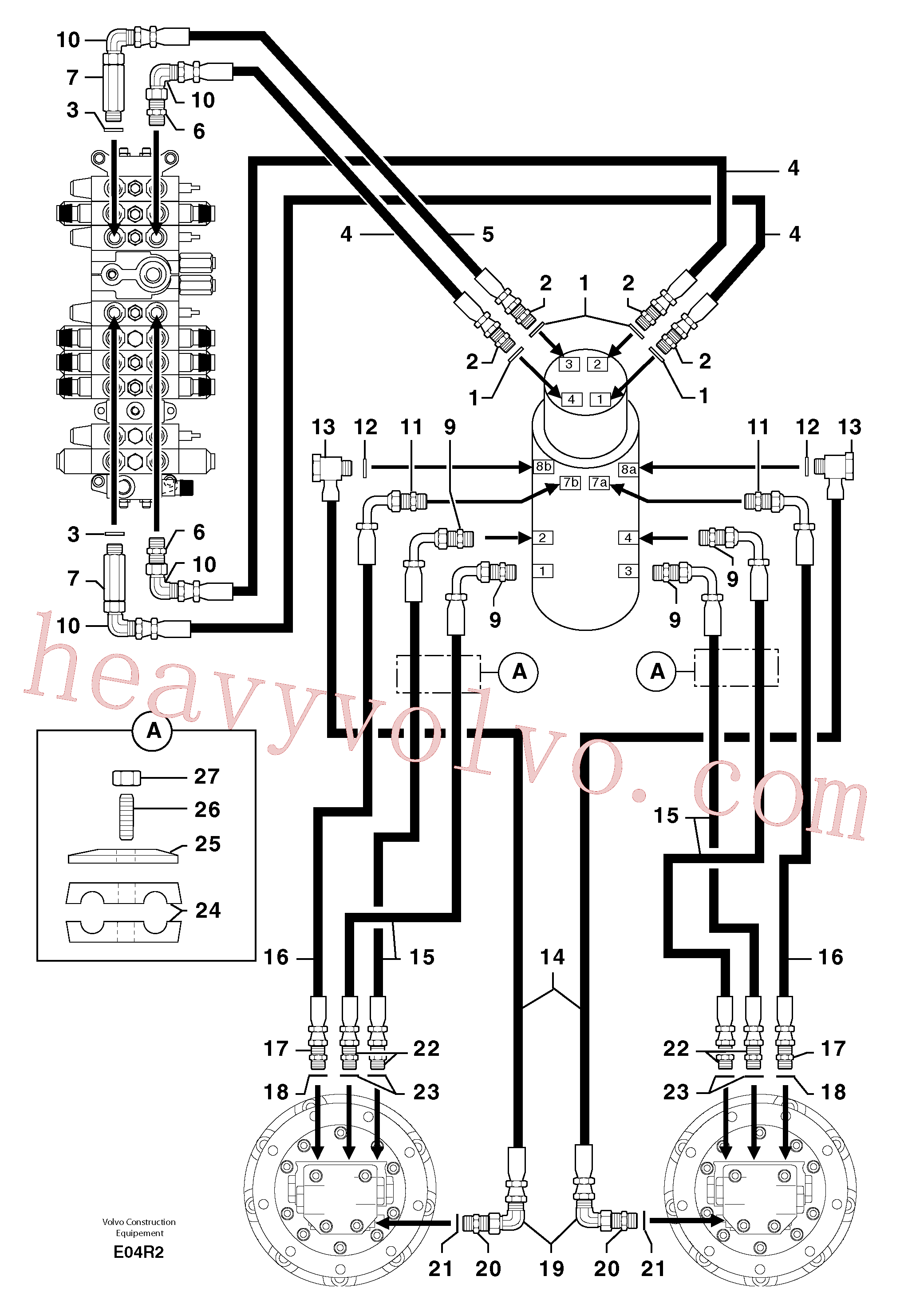 PJ4750076 for Volvo Hydr. circuit. ( travelling )(E04R2 assembly)