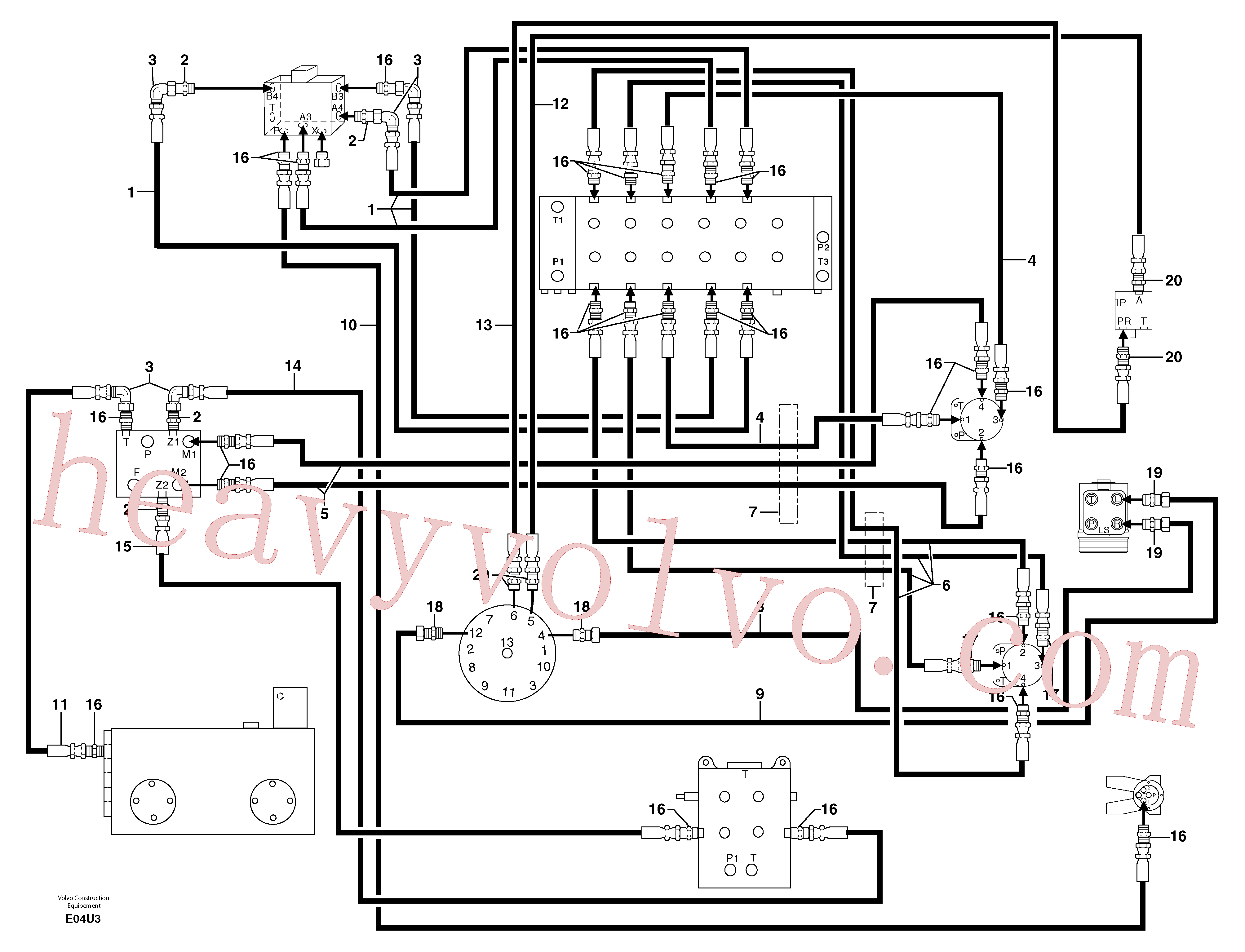 PJ4190307 for Volvo Hydr. circuit. ( platform ) ( continued )(E04U3 assembly)