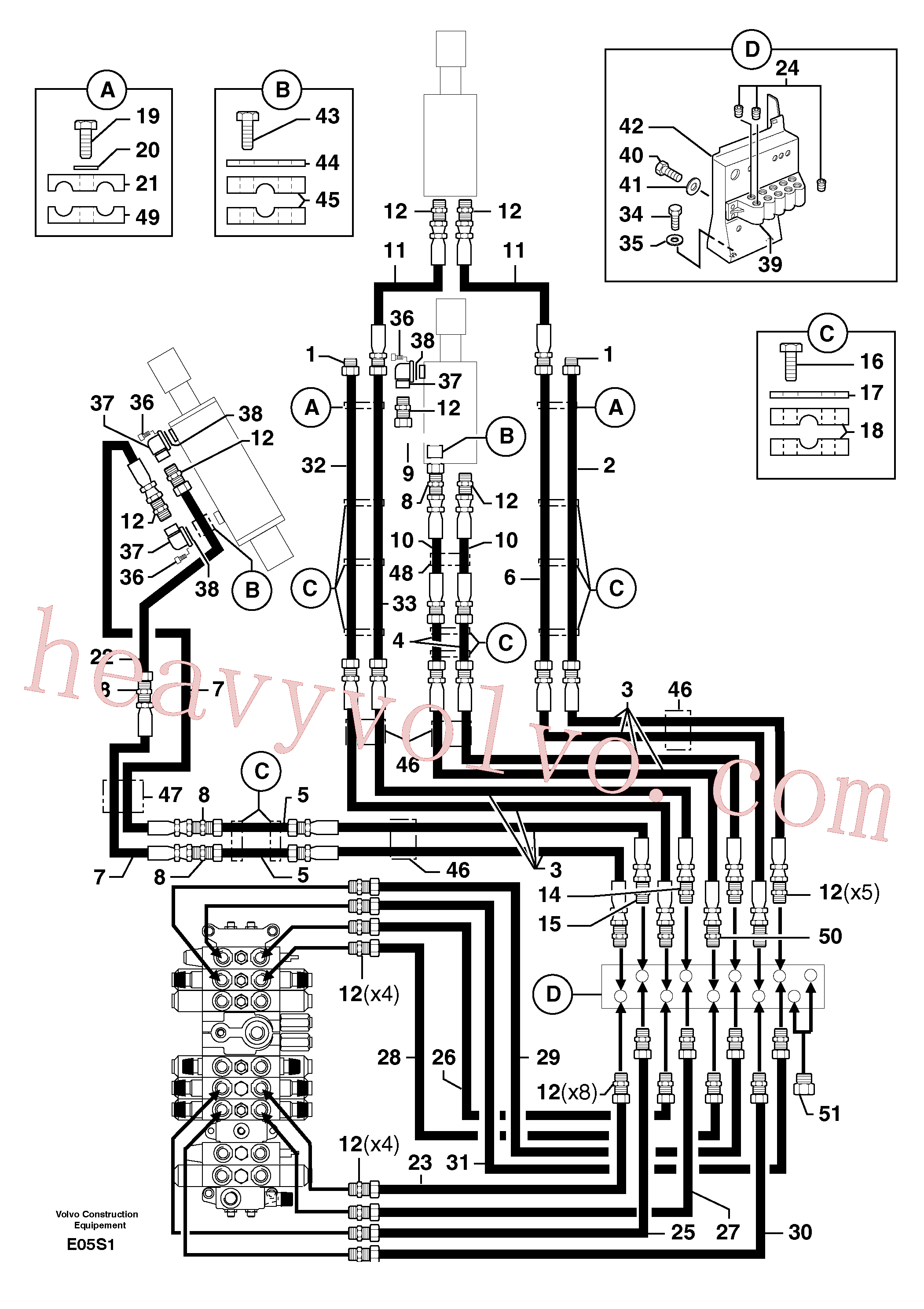 PJ5910187 for Volvo Hydr. circuit.( boom / dipper arm / bucket )(E05S1 assembly)