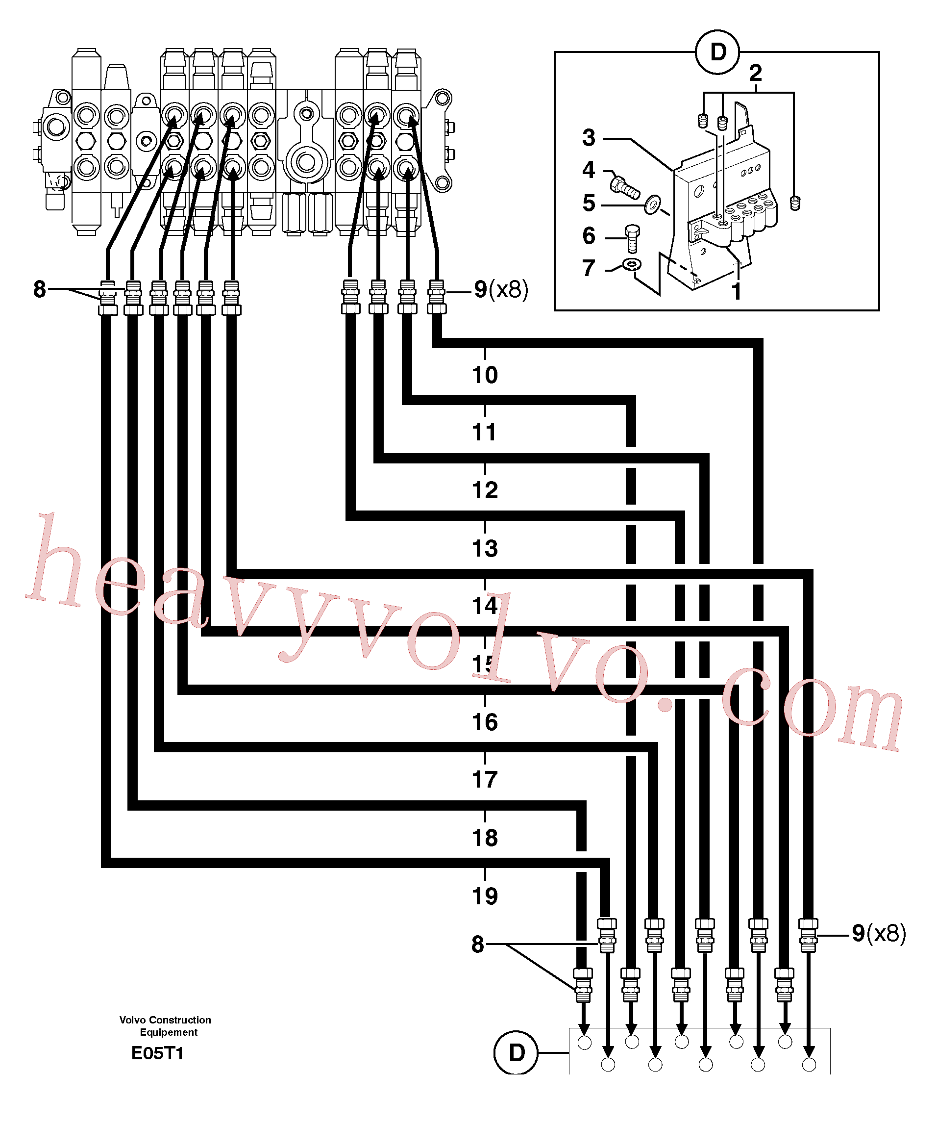 PJ5910187 for Volvo Hydr. circuit ( attachment )(E05T1 assembly)