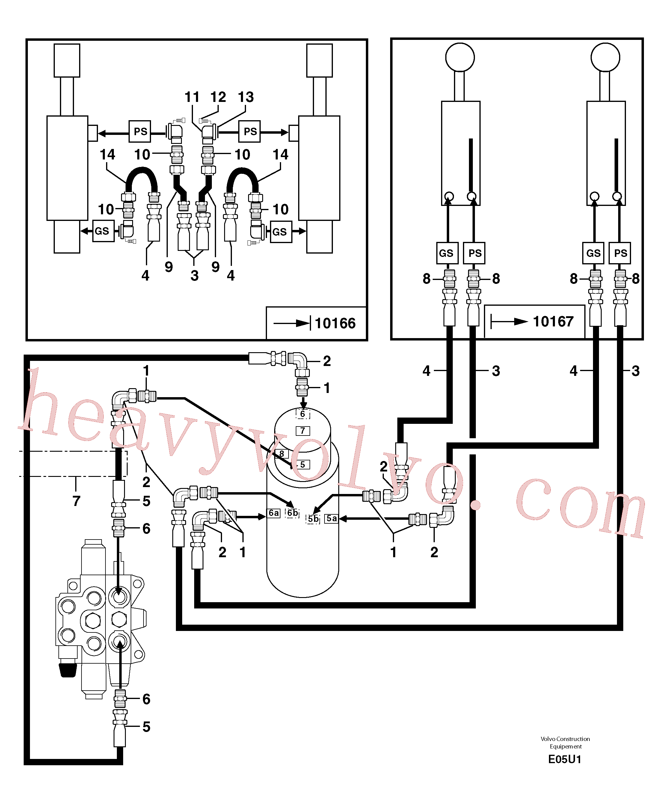 PJ4190450 for Volvo Hydr. circuit. ( dozer blade )(E05U1 assembly)