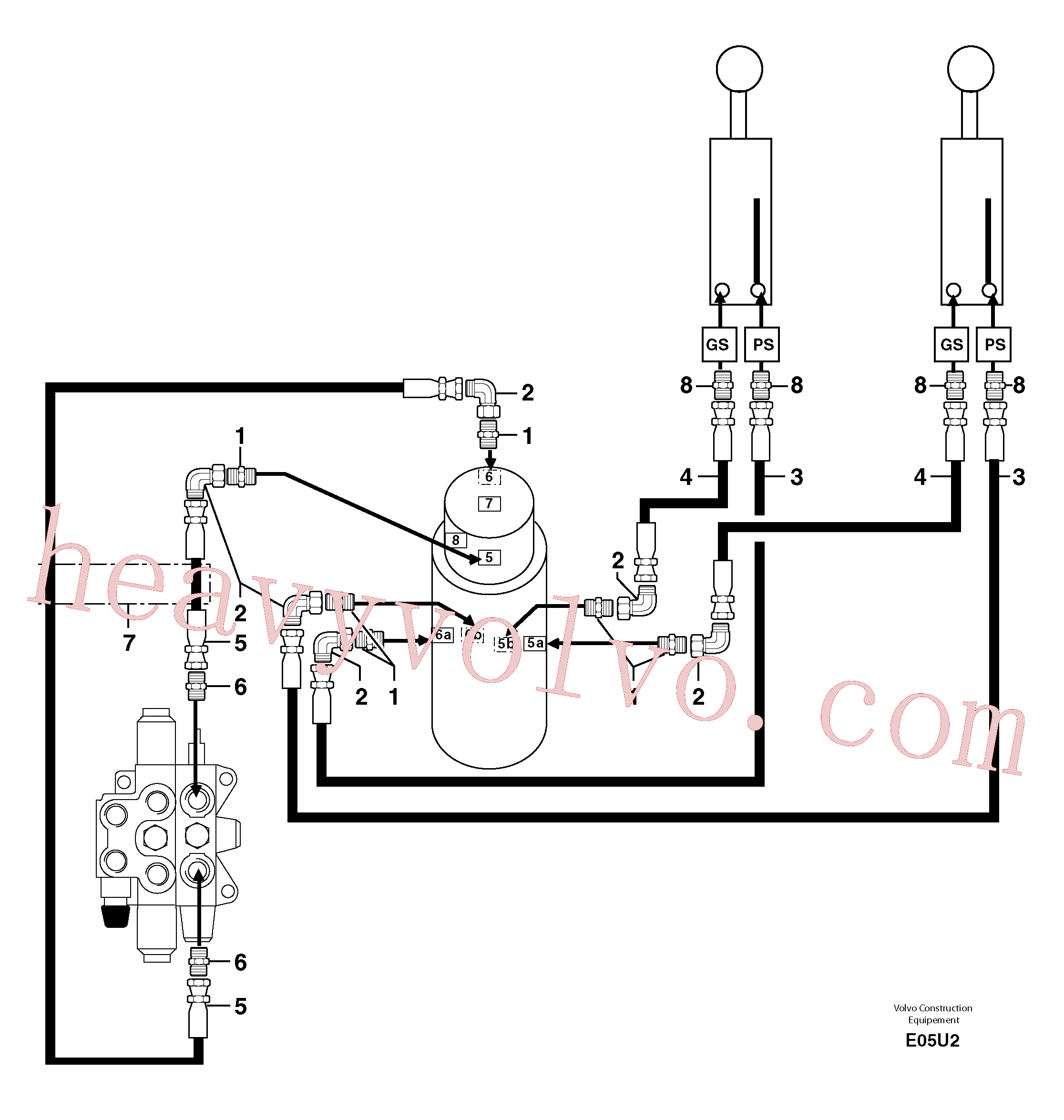 PJ4190450 for Volvo Hydr. circuit. ( dozer blade )(E05U2 assembly)