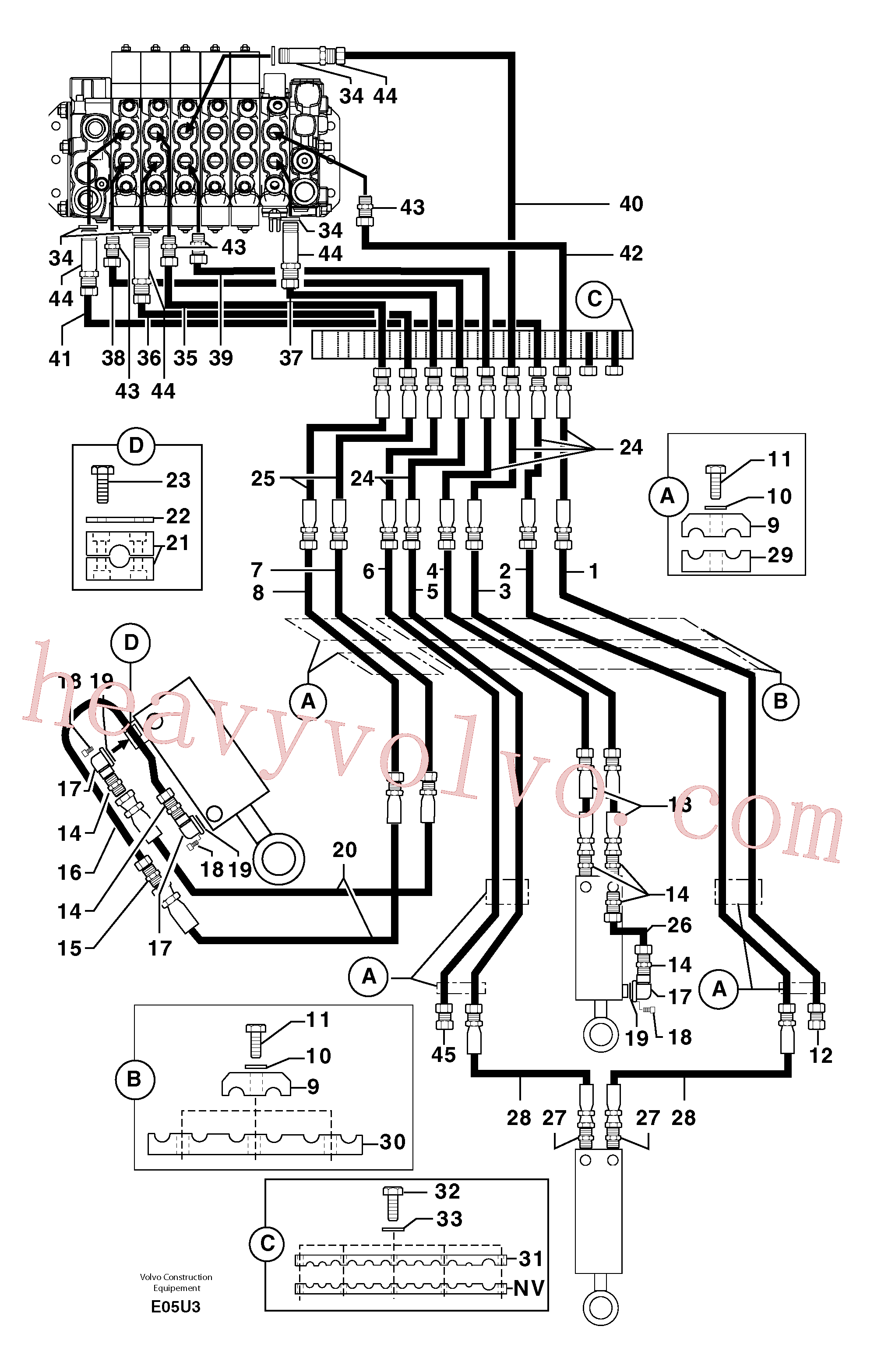 PJ4690604 for Volvo Hydr. circuit.( boom / dipper arm / bucket )(E05U3 assembly)