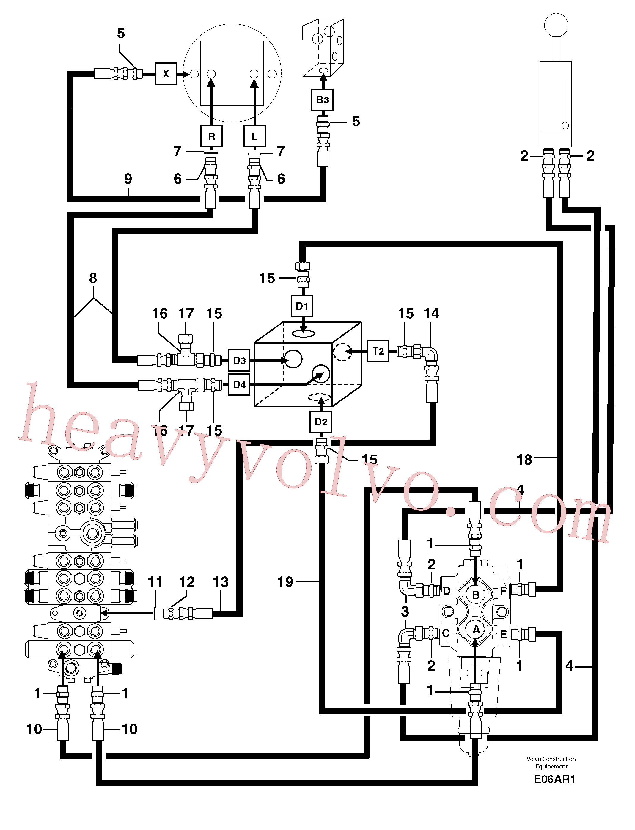 PJ4750459 for Volvo Hydr. circuit. ( boom slewing / offset )(E06AR1 assembly)