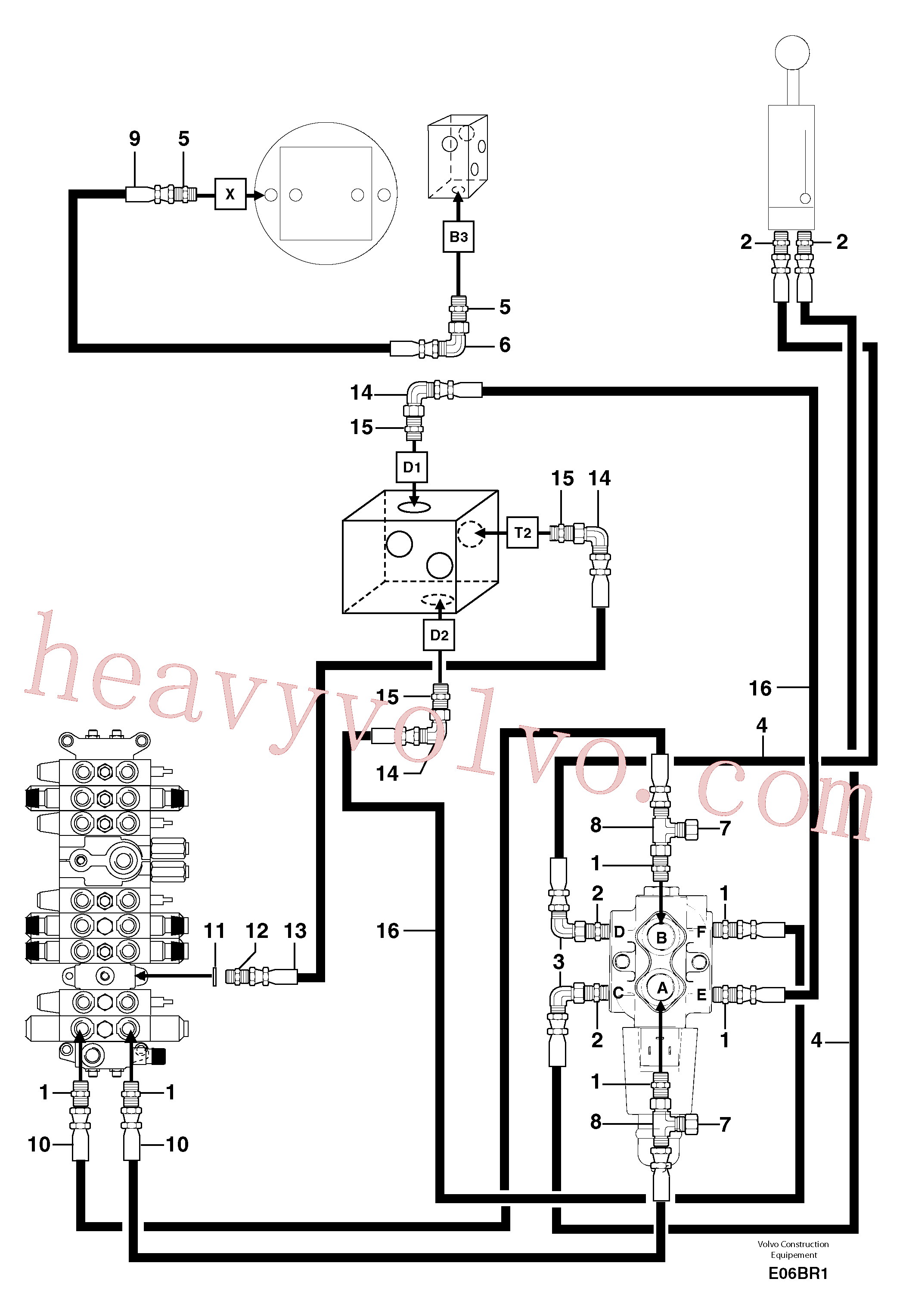 PJ4750459 for Volvo Hydr. circuit. ( boom slewing / offset )(E06BR1 assembly)