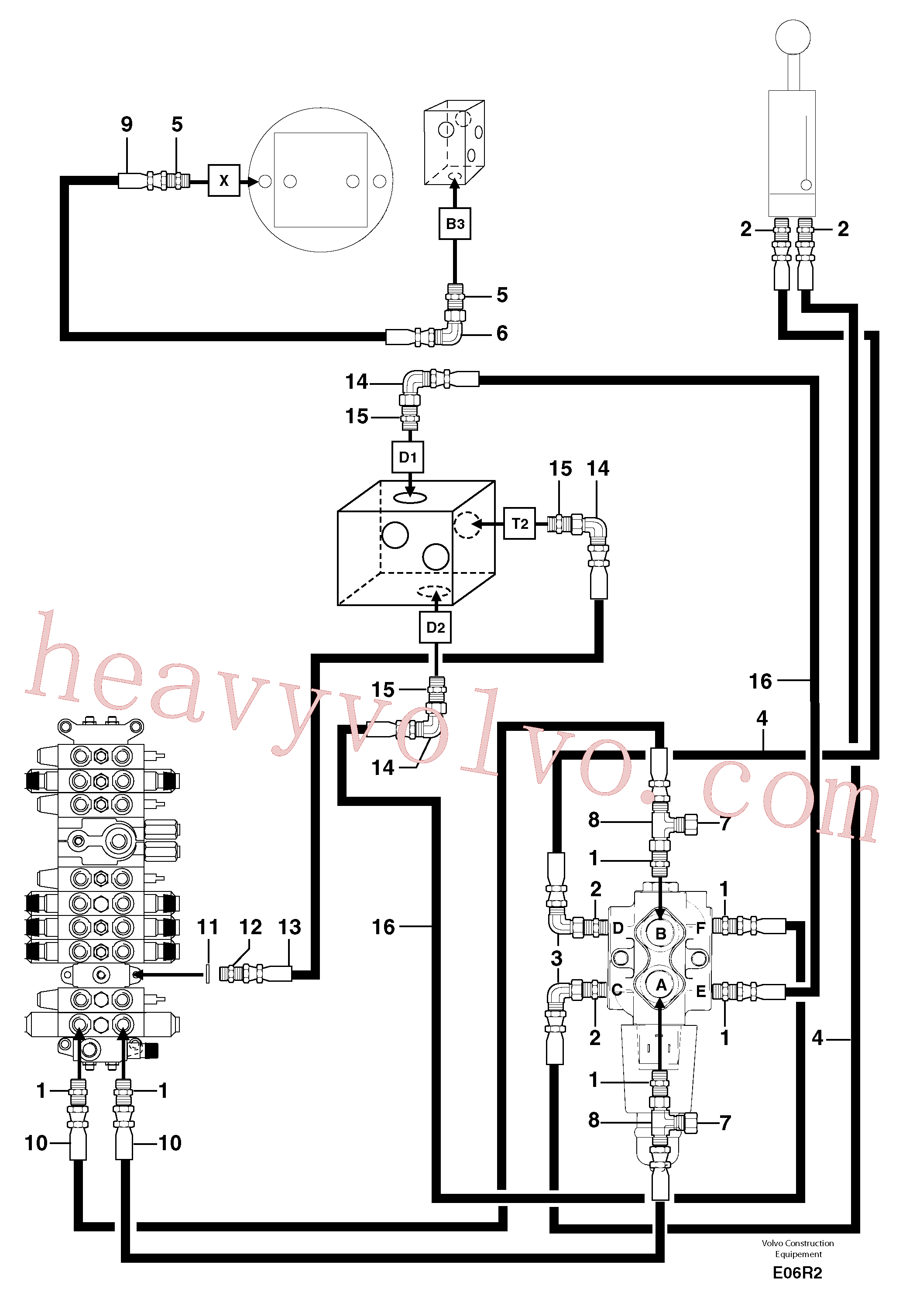 PJ4750459 for Volvo Hydr. circuit. ( boom slewing / offset )(E06R2 assembly)