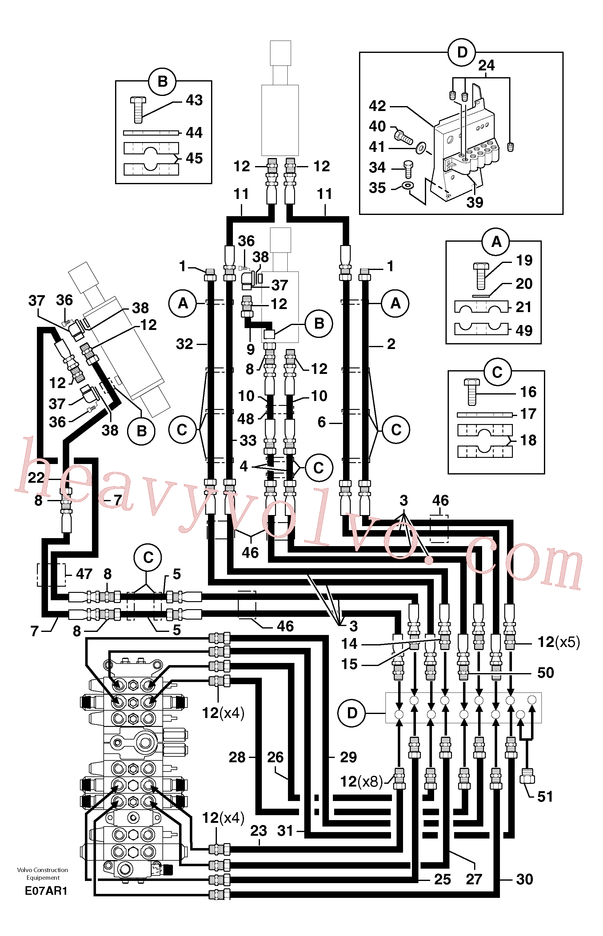 PJ5040324 for Volvo Hydr. circuit.( boom / dipper arm / bucket )(E07AR1 assembly)