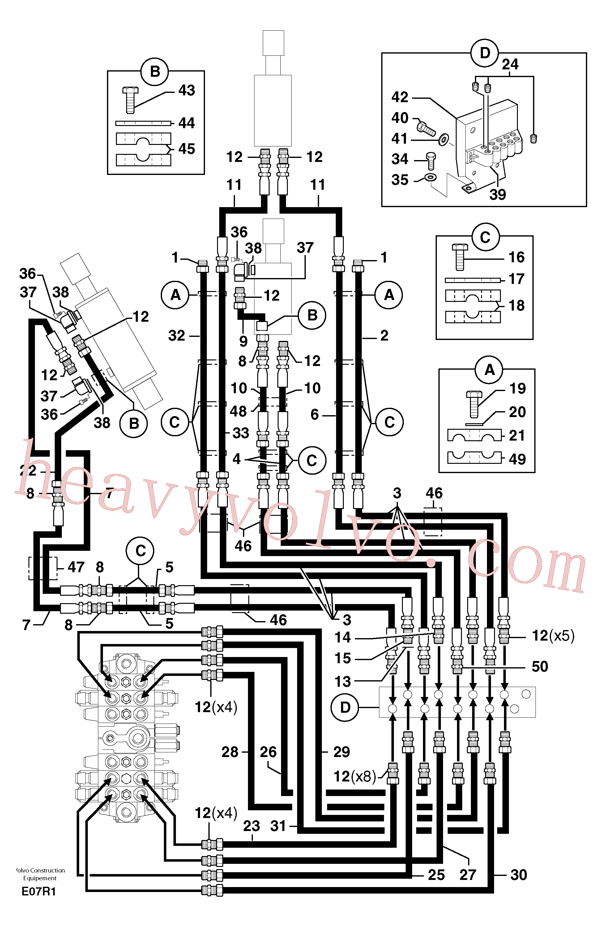 PJ5910190 for Volvo Hydr. circuit.( boom / dipper arm / bucket )(E07R1 assembly)