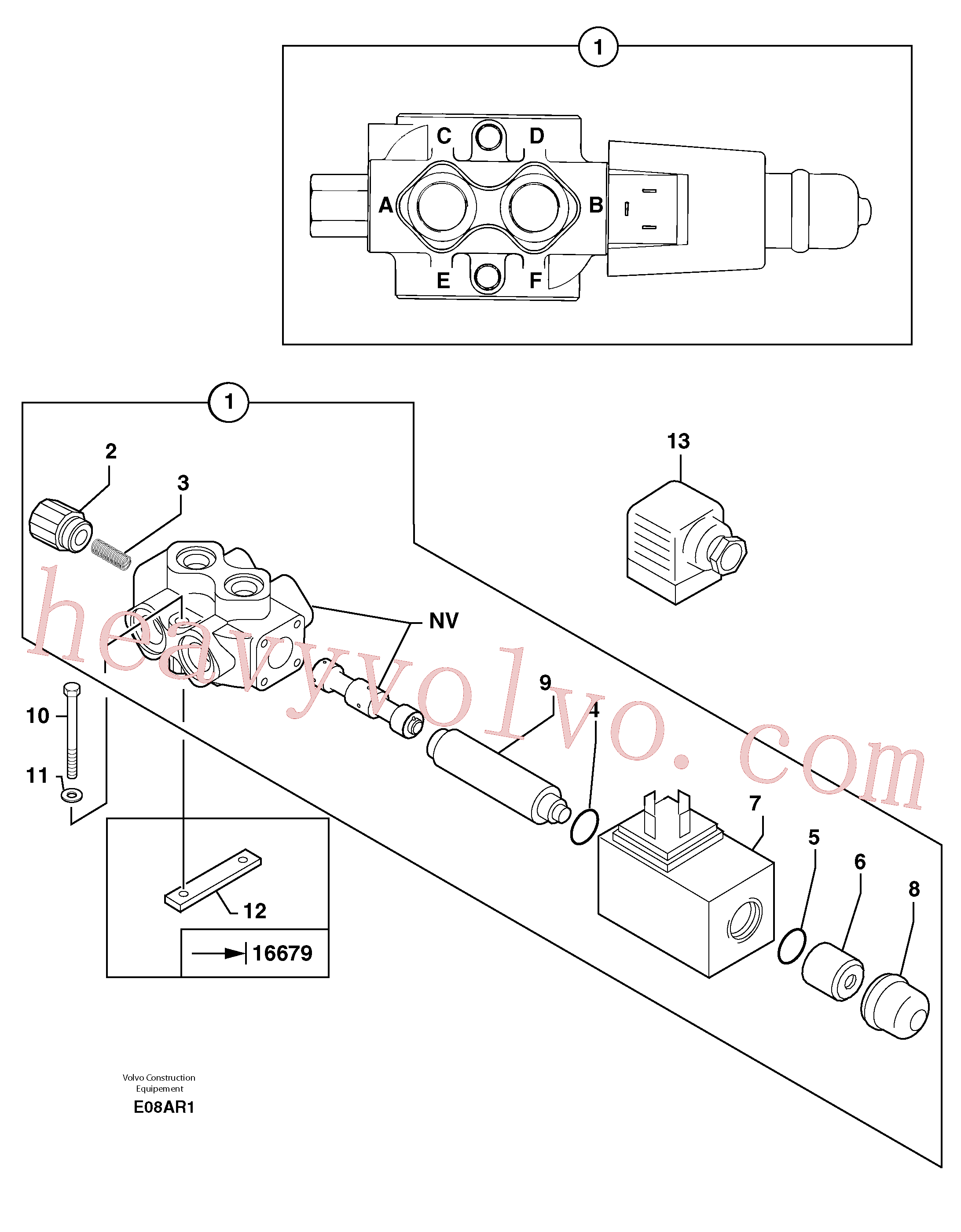 PJ7415993 for Volvo Slewing-offset selector switch ( for valve )(E08AR1 assembly)