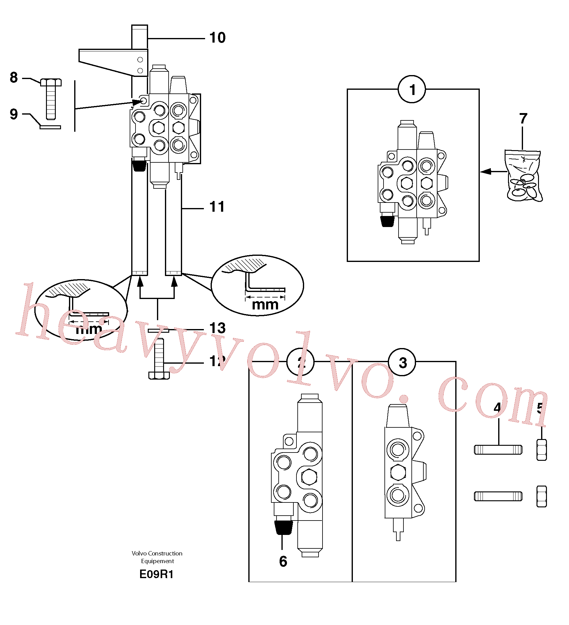 PJ3620099 for Volvo Control valve : 2 spools(E09R1 assembly)