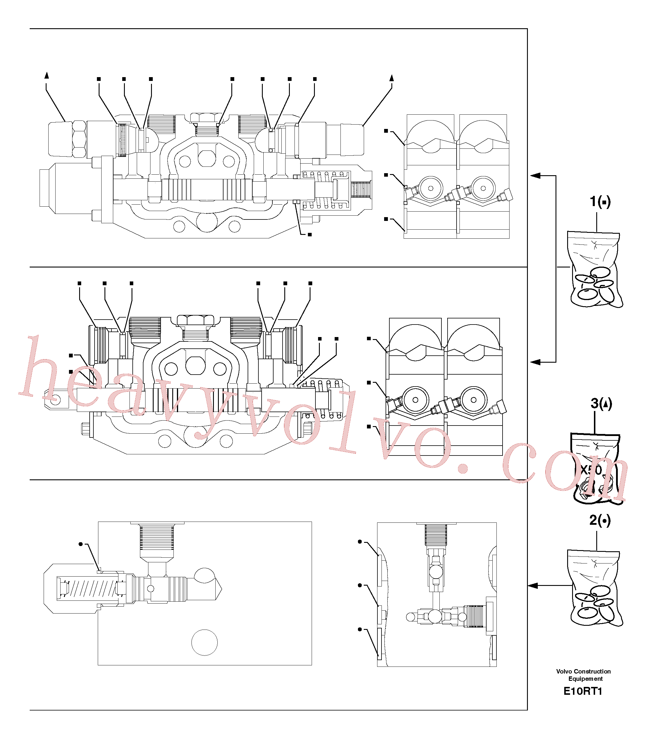 PJ7417514 for Volvo Control valve : seal (kit) for complete element(E10RT1 assembly)