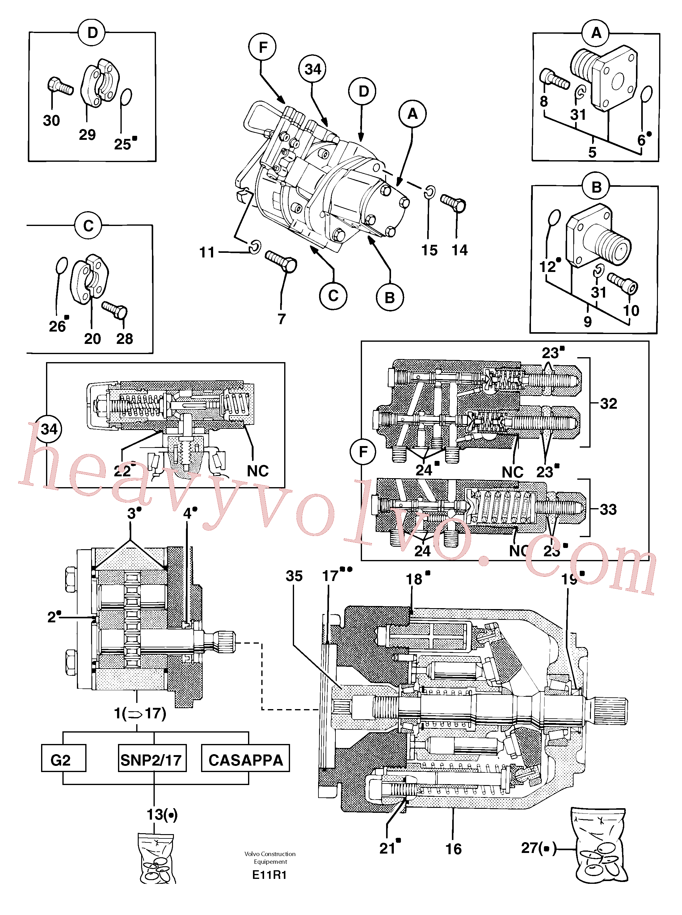 PJ4380241 for Volvo Hydraulic pump(E11R1 assembly)