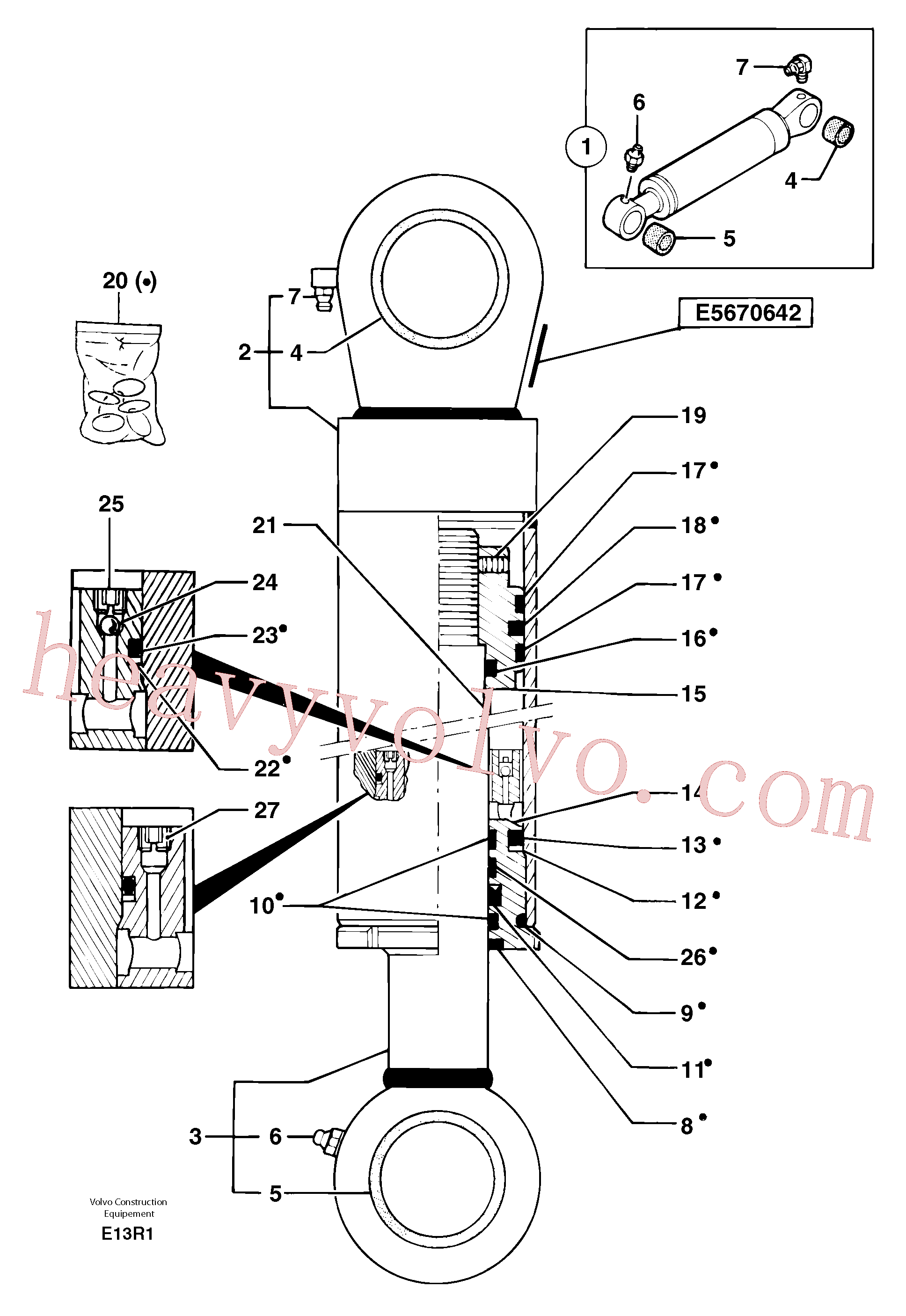 PJ7412472 for Volvo Boom cylinder(E13R1 assembly)