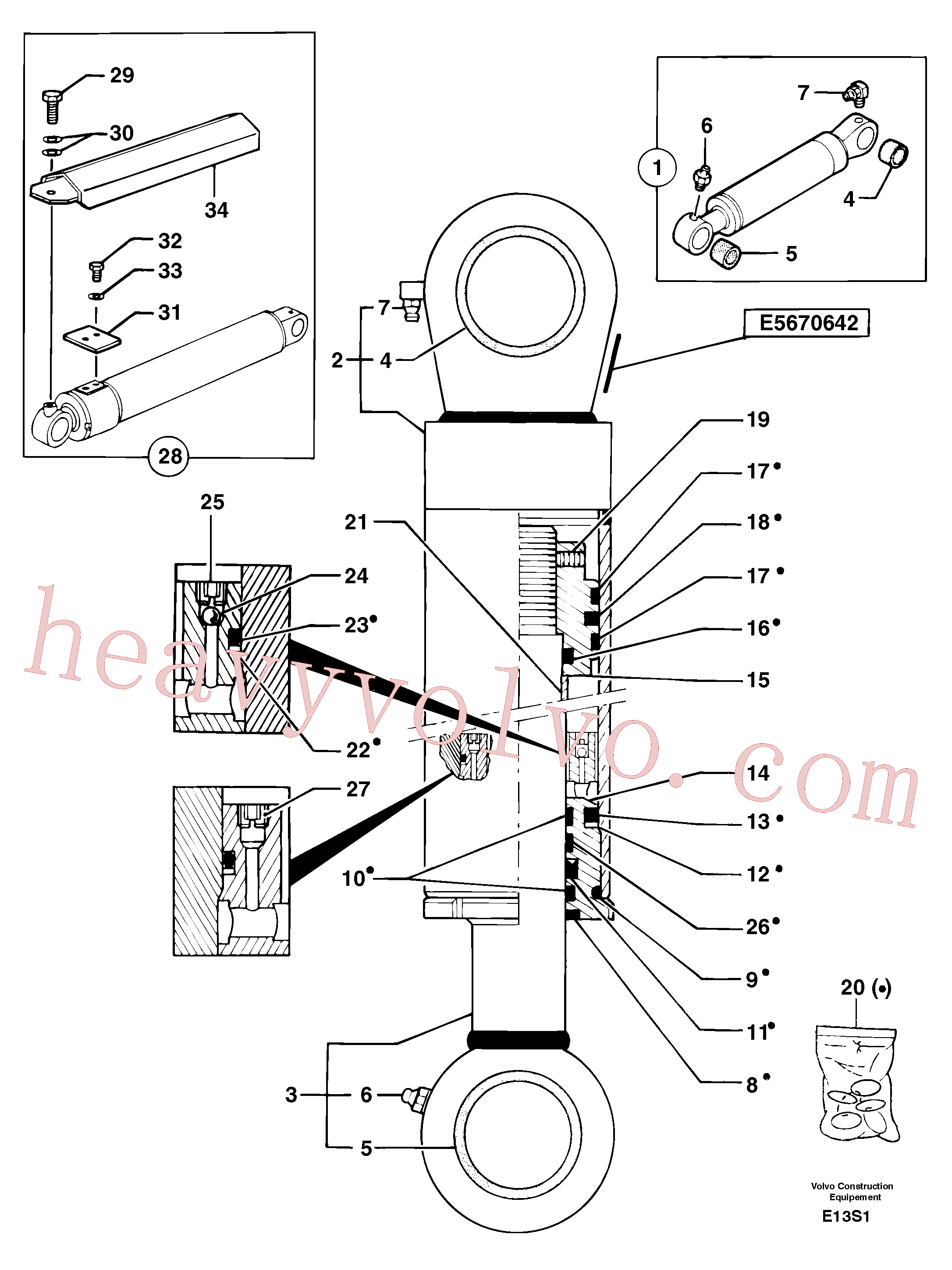 PJ7412472 for Volvo Boom cylinder(E13S1 assembly)