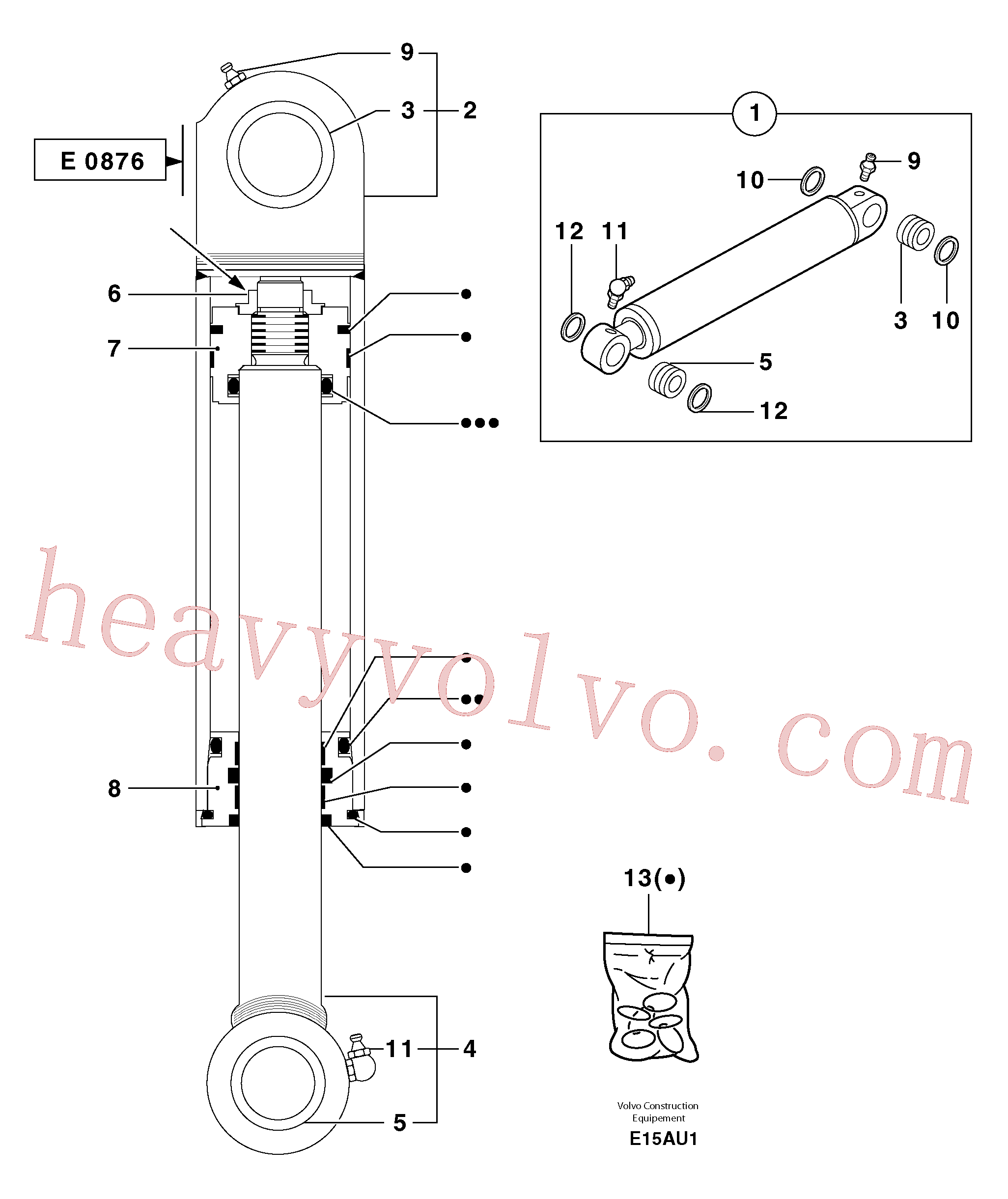 PJ5940308 for Volvo Bucket cylinder(E15AU1 assembly)