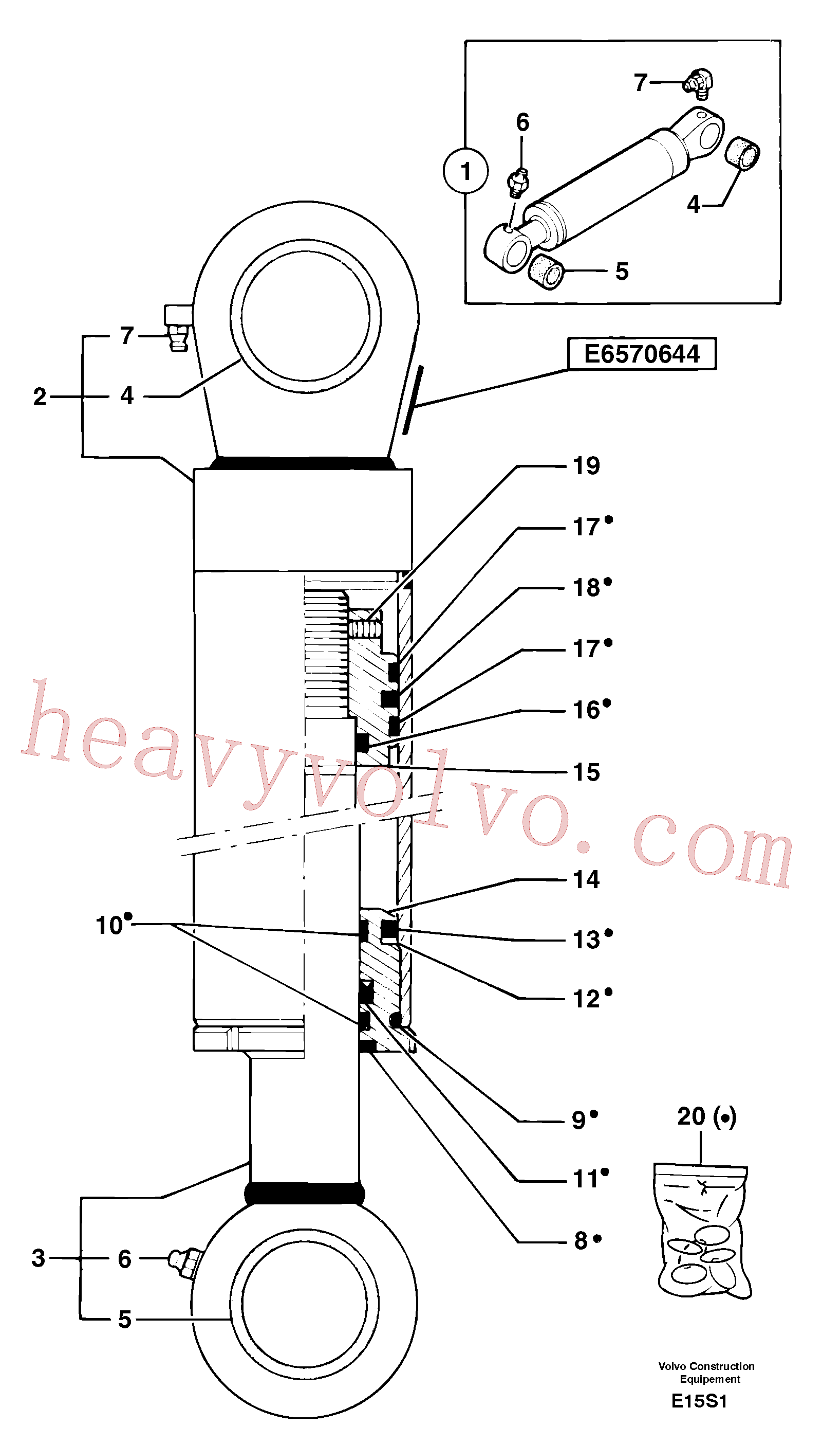 PJ5580006/50 for Volvo Bucket cylinder(E15S1 assembly)