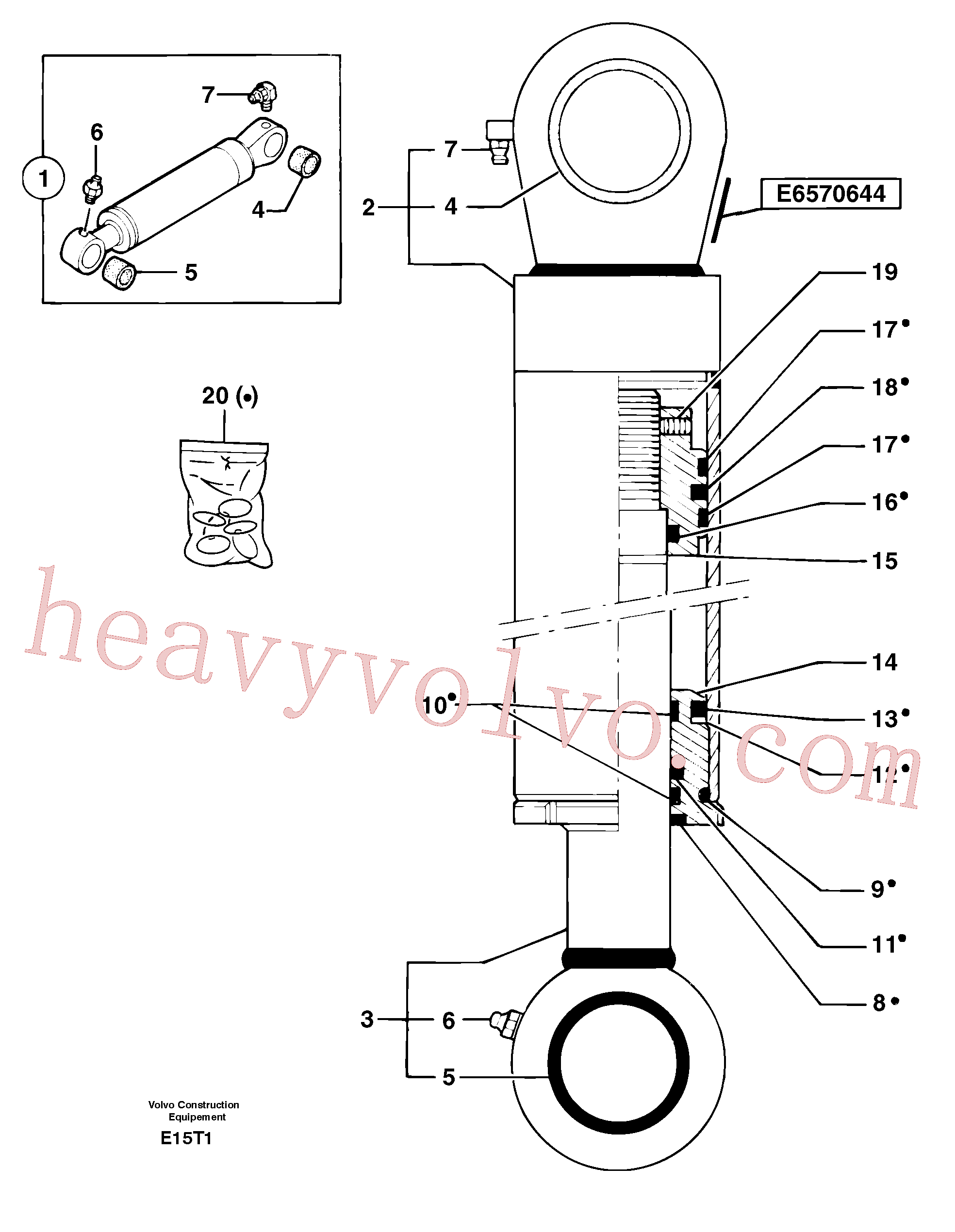 PJ5580006/50 for Volvo Bucket cylinder(E15T1 assembly)