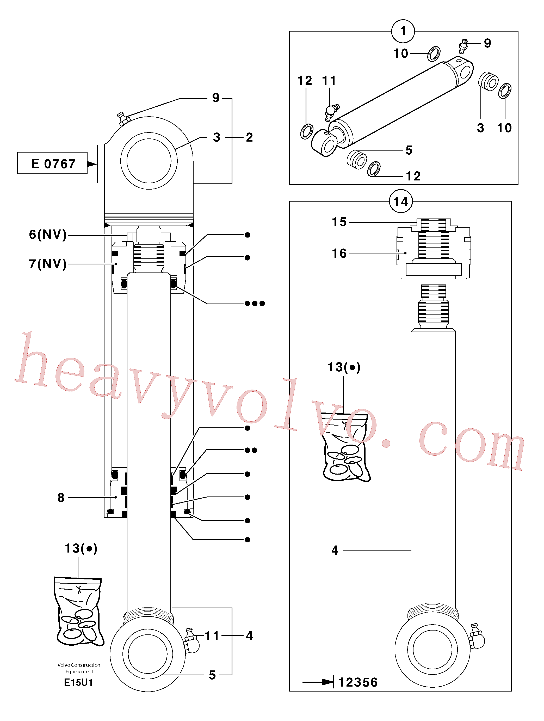 PJ5940308 for Volvo Bucket cylinder(E15U1 assembly)