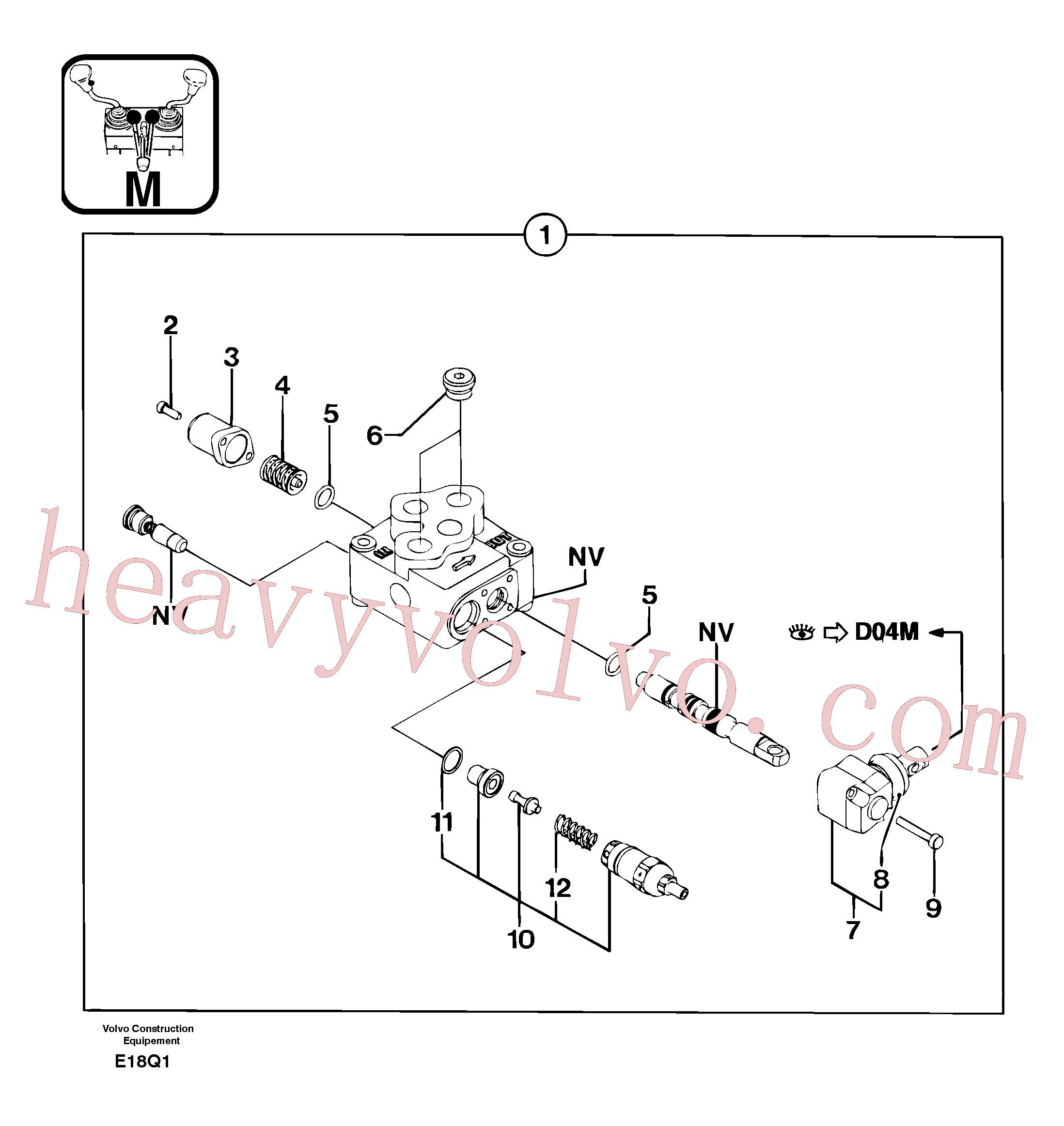 PJ5360151 for Volvo Control valve : 1 spool(E18MQ1 assembly)