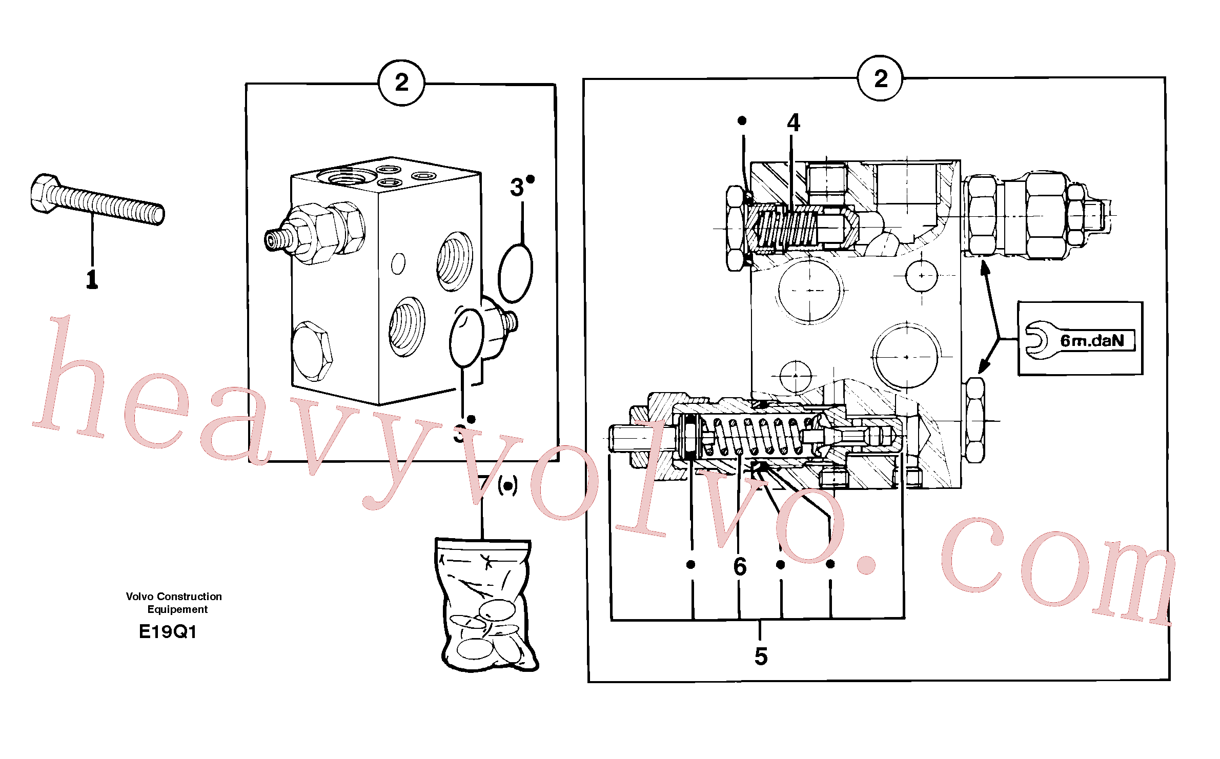 PJ7412965 for Volvo Pressure relief valve ( slewing )(E19Q1 assembly)