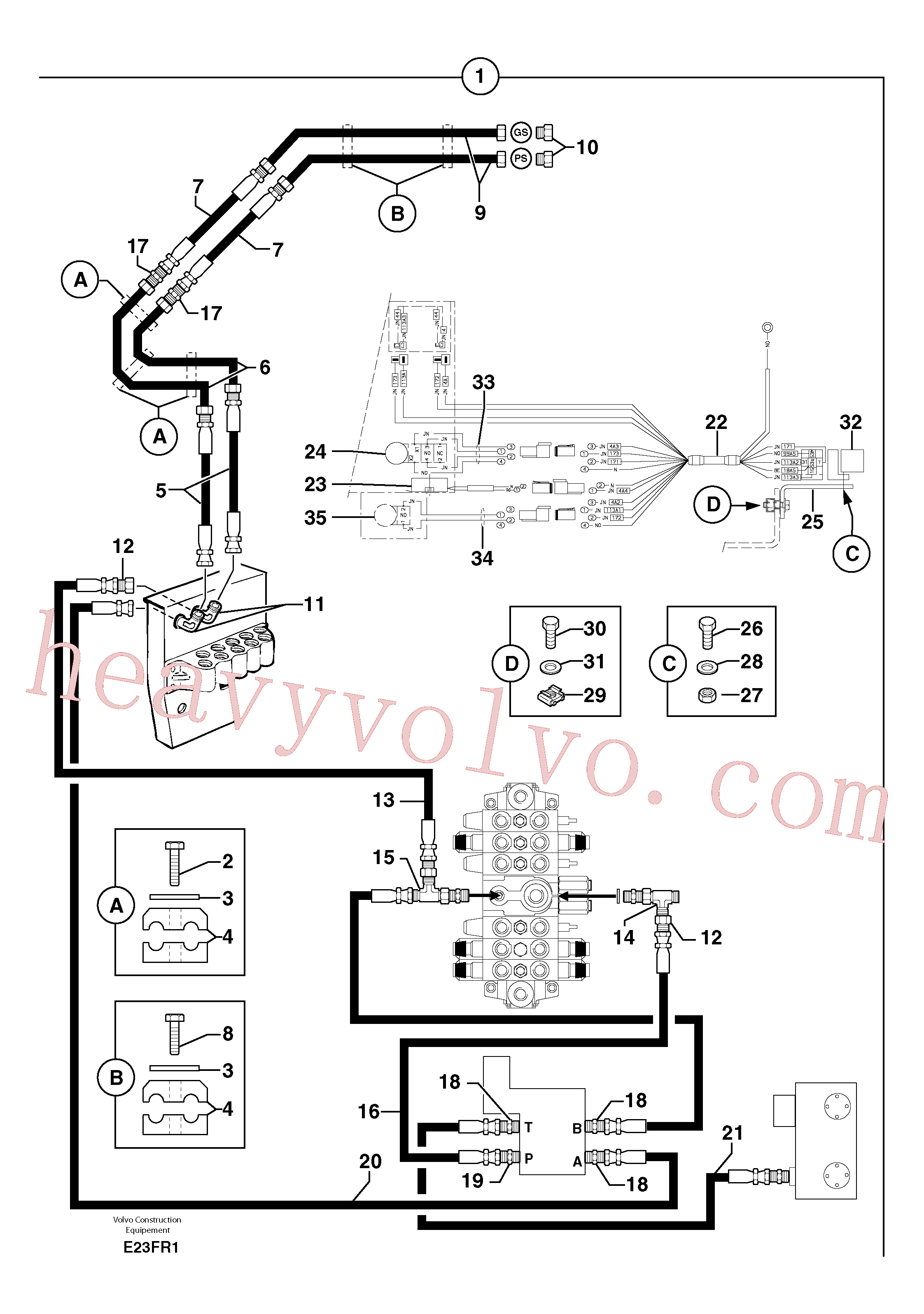 PJ4740011 for Volvo Hyd. circuit (quickfit/double-acting)(E23FR1 assembly)