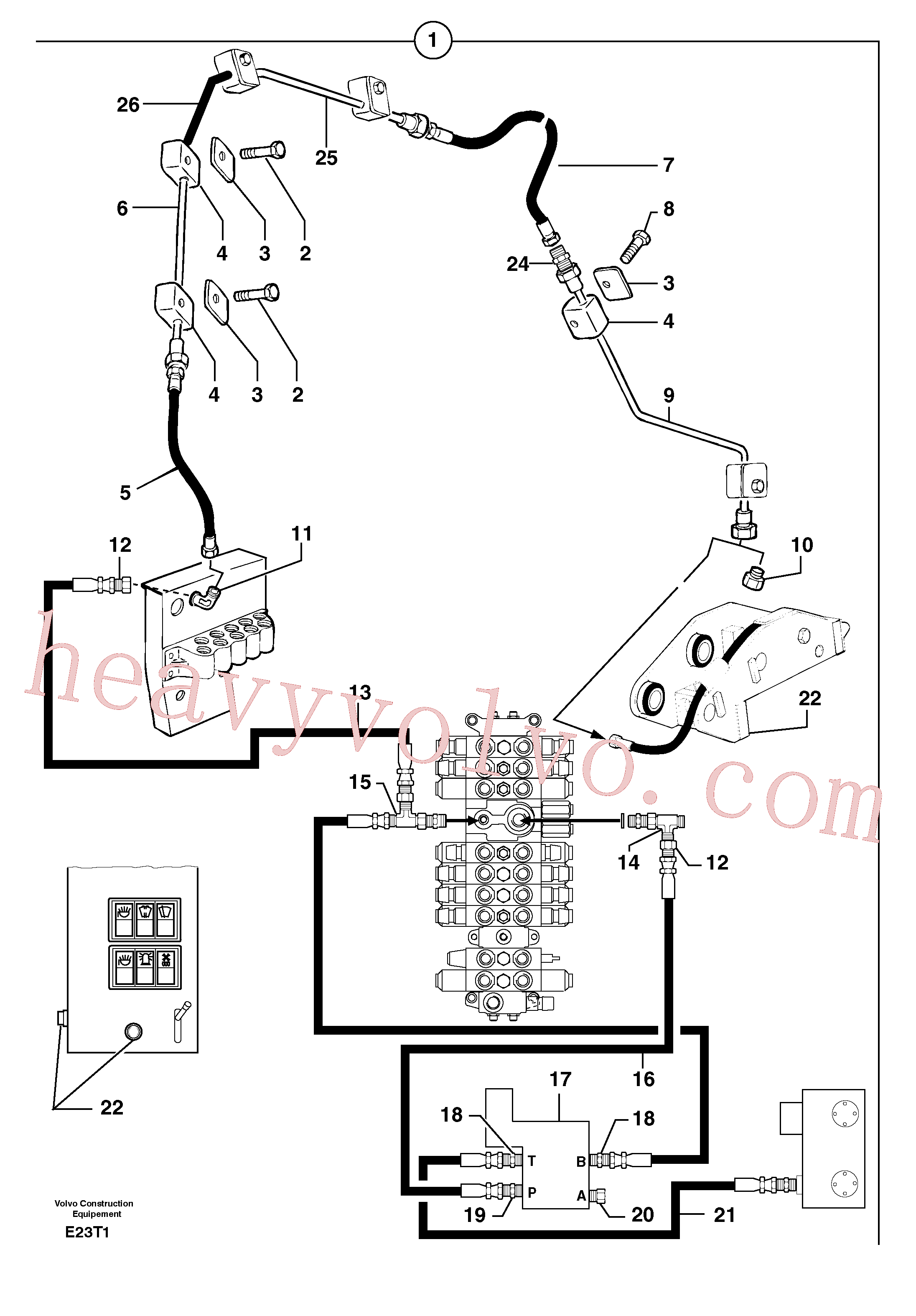 PJ4720003 for Volvo Hydraulic circuit ( snap-action attachment )(E23T1 assembly)