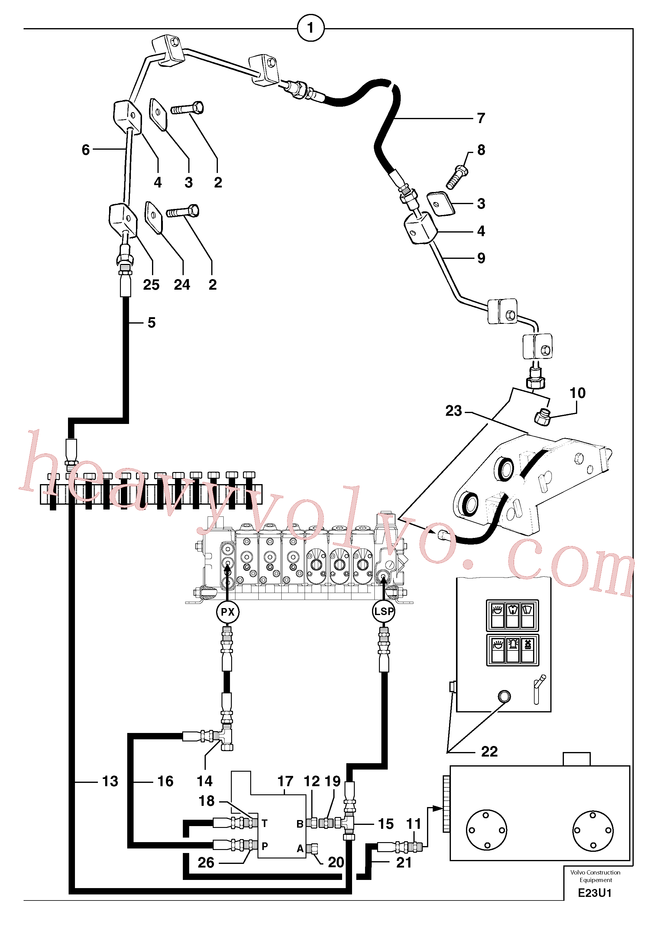 PJ4740011 for Volvo Hydraulic circuit ( snap-action attachment )(E23U1 assembly)