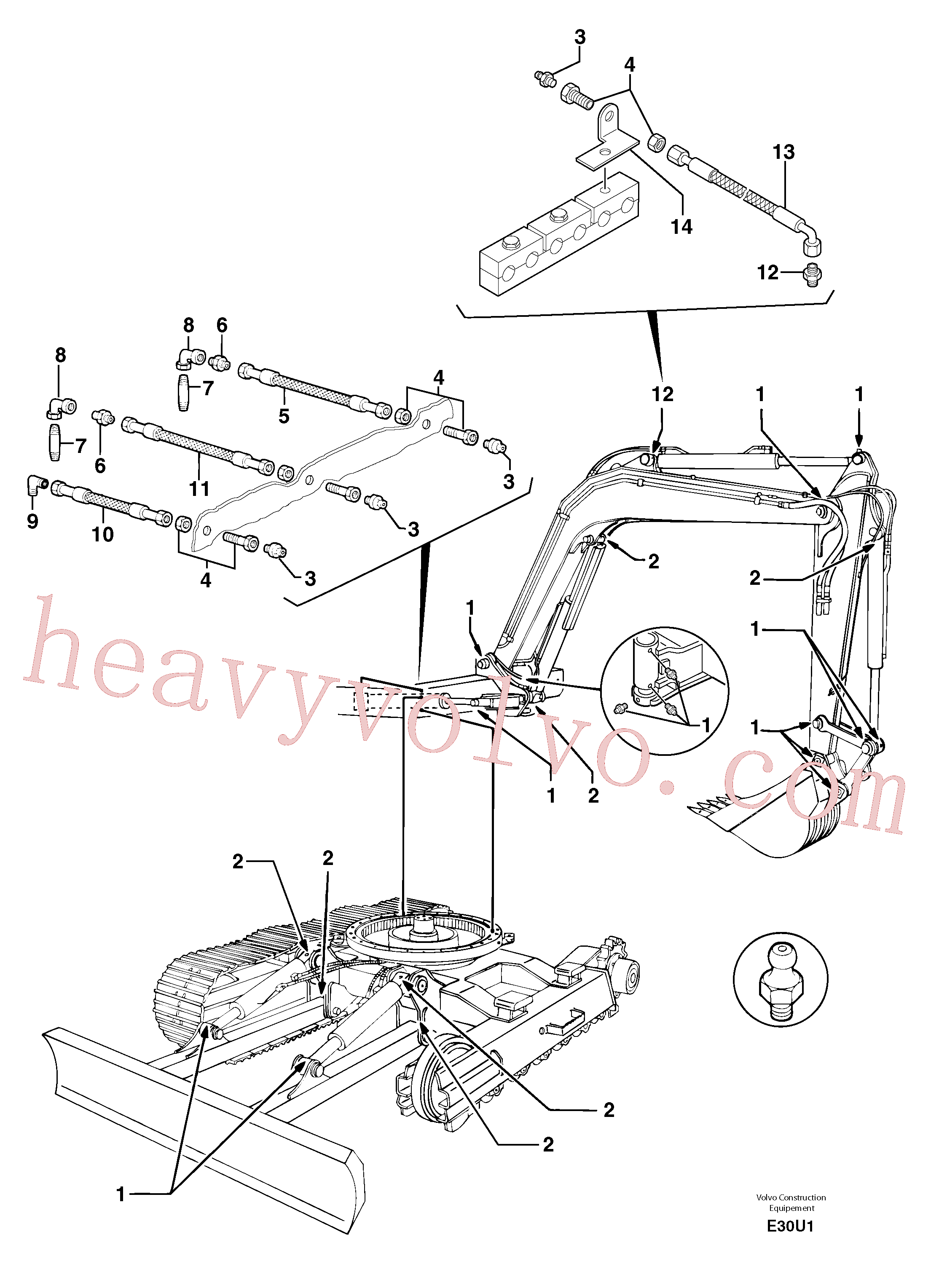 VOE11802392 for Volvo Lubrication chart(E30U1 assembly)