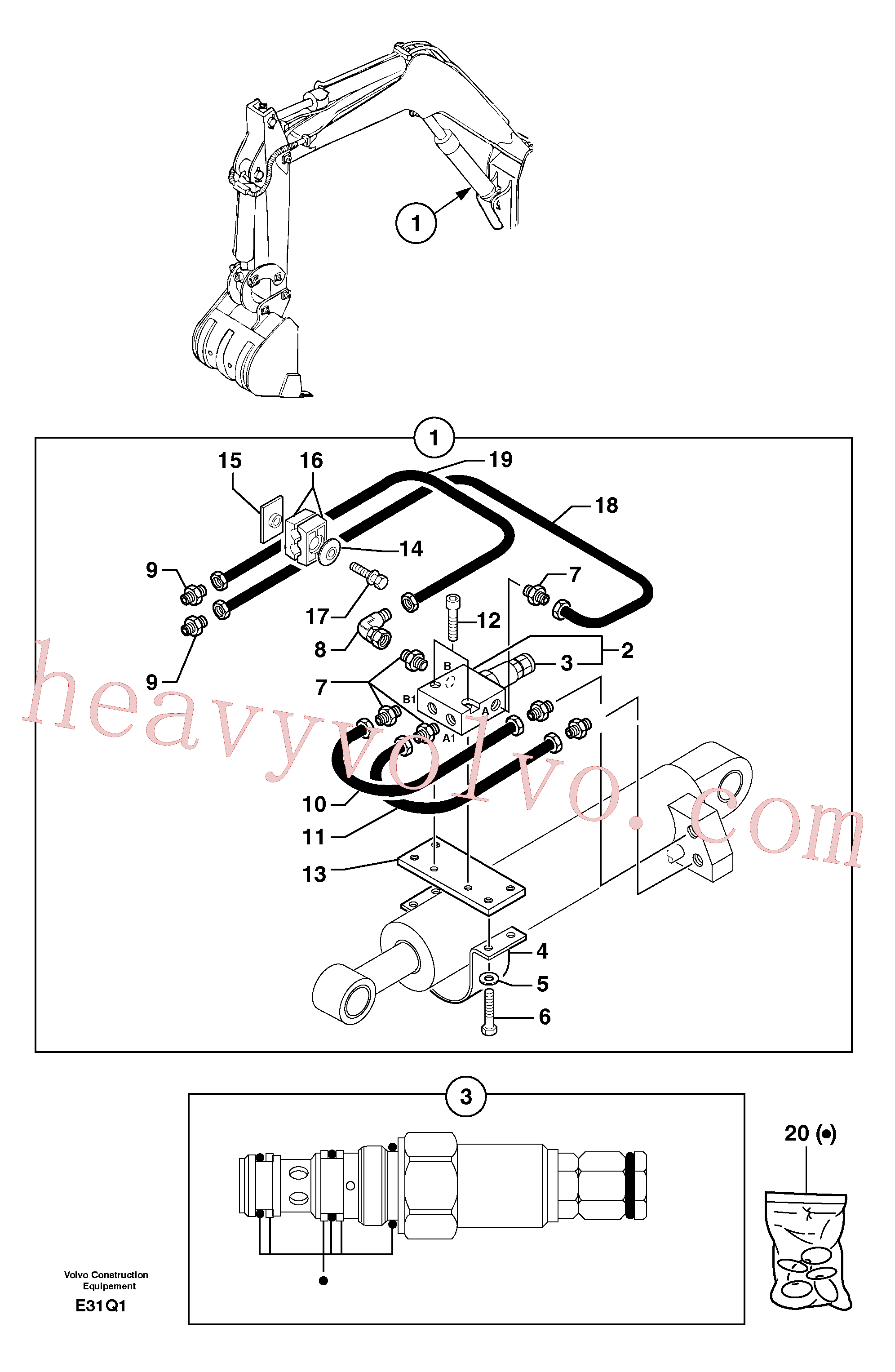 PJ5900252 for Volvo Safety valve ( boom cylinder )(E31Q1 assembly)