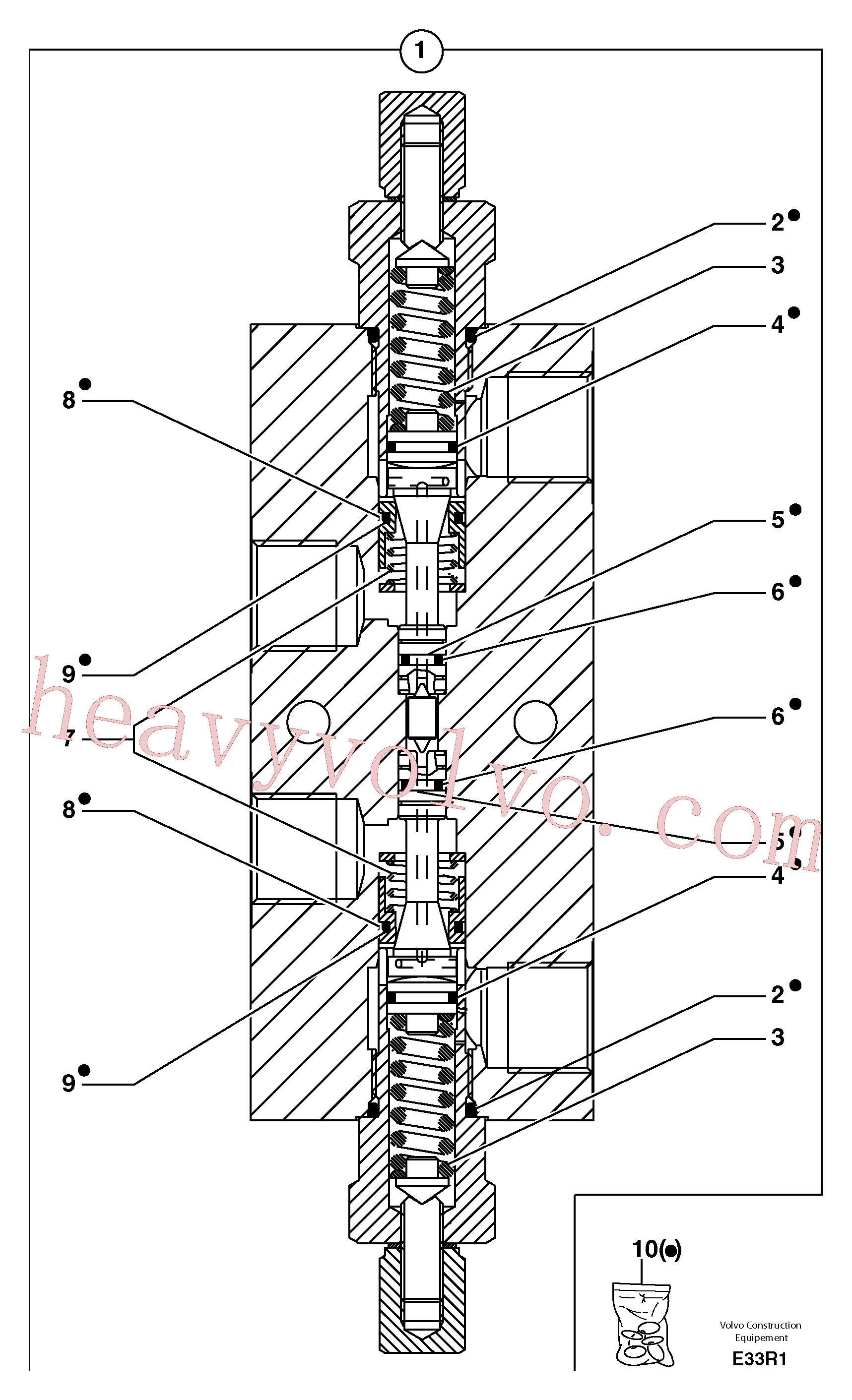 PJ7417419 for Volvo Balancing valve ( offset cylinder )(E33R1 assembly)