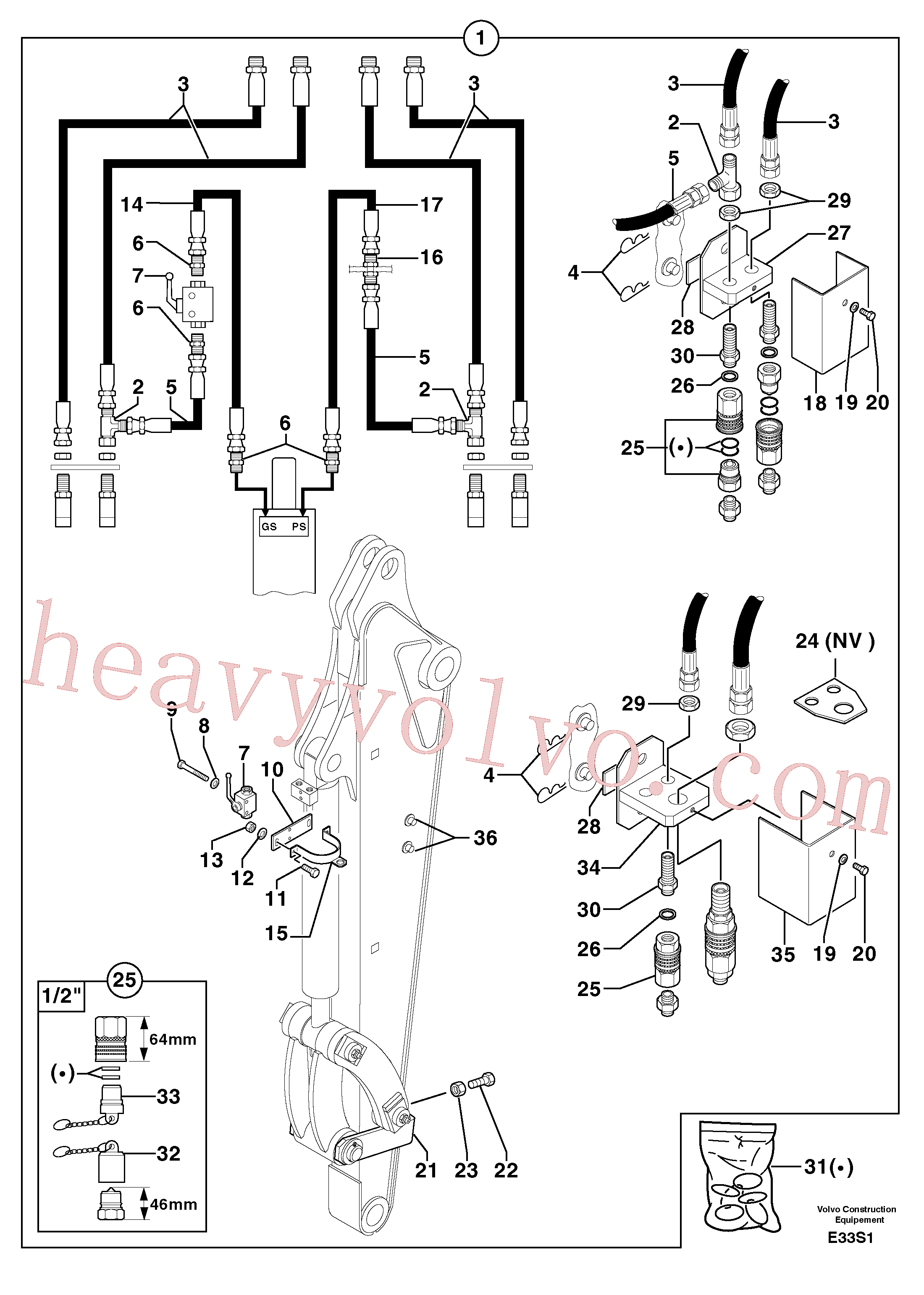 VOE11803271 for Volvo Hydr. circuit. ( attachment ) ( grab jaw )(E33S1 assembly)