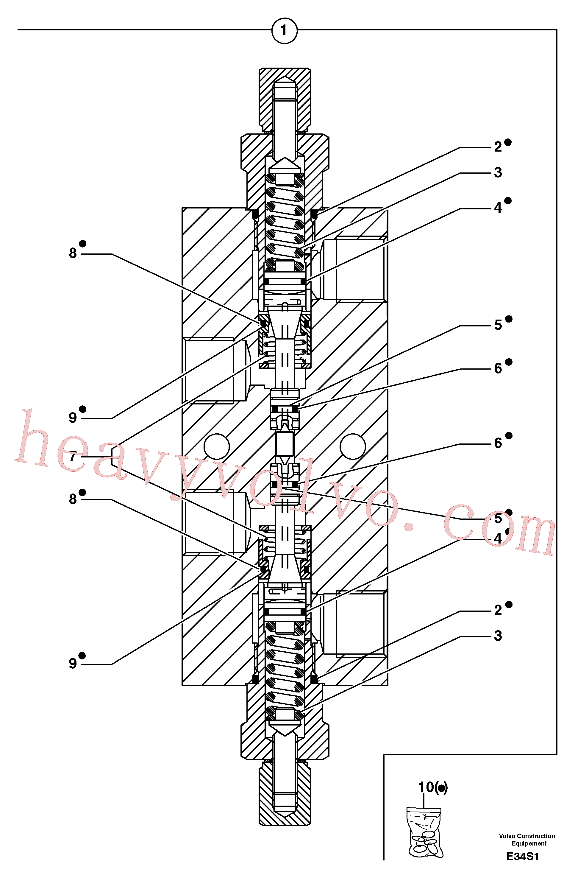 PJ7417419 for Volvo Balancing valve ( offset cylinder )(E34S1 assembly)