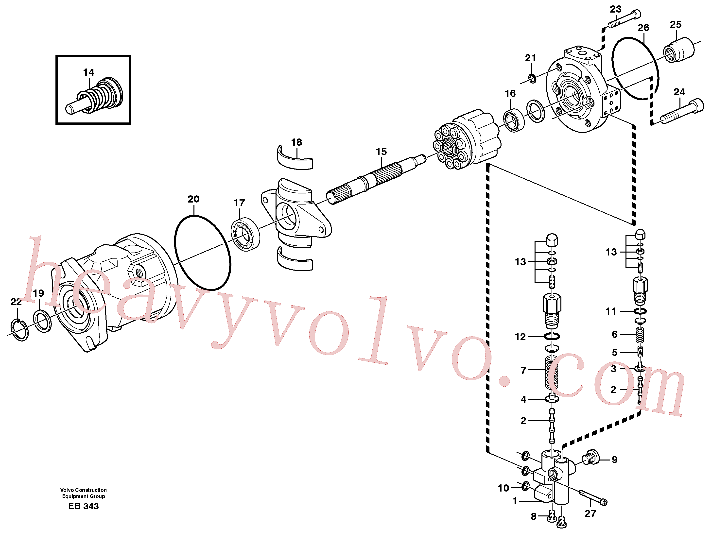 VOE11992755 for Volvo Hydraulic pump(EB343 assembly)