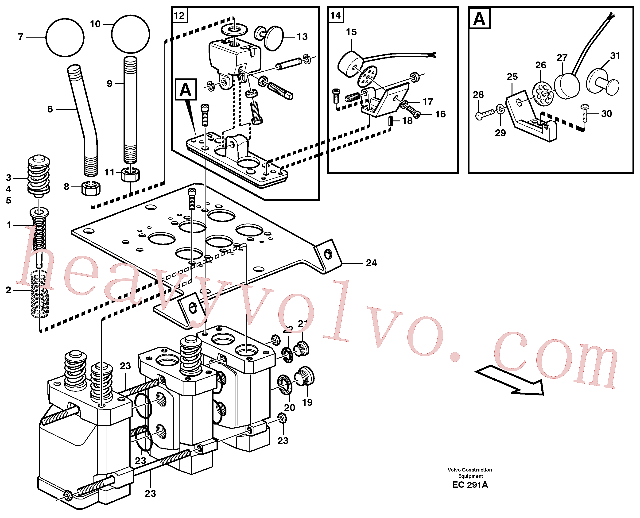 VOE11172599 for Volvo Servo valve(EC291A assembly)