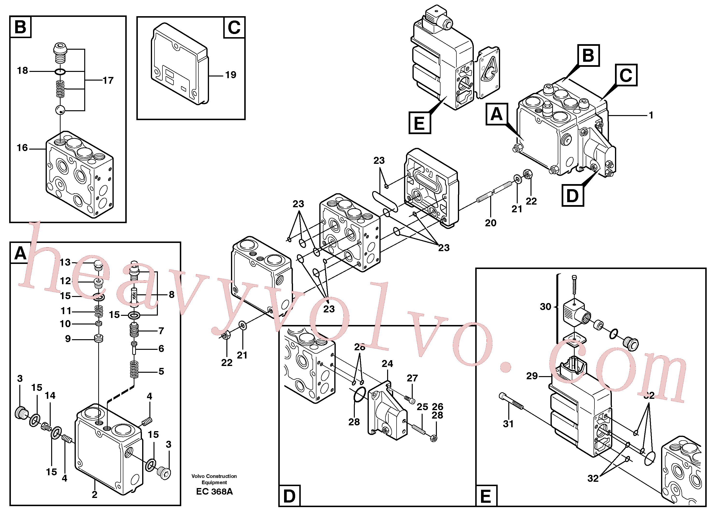 VOE962931 for Volvo Relief valve.(EC368A assembly)