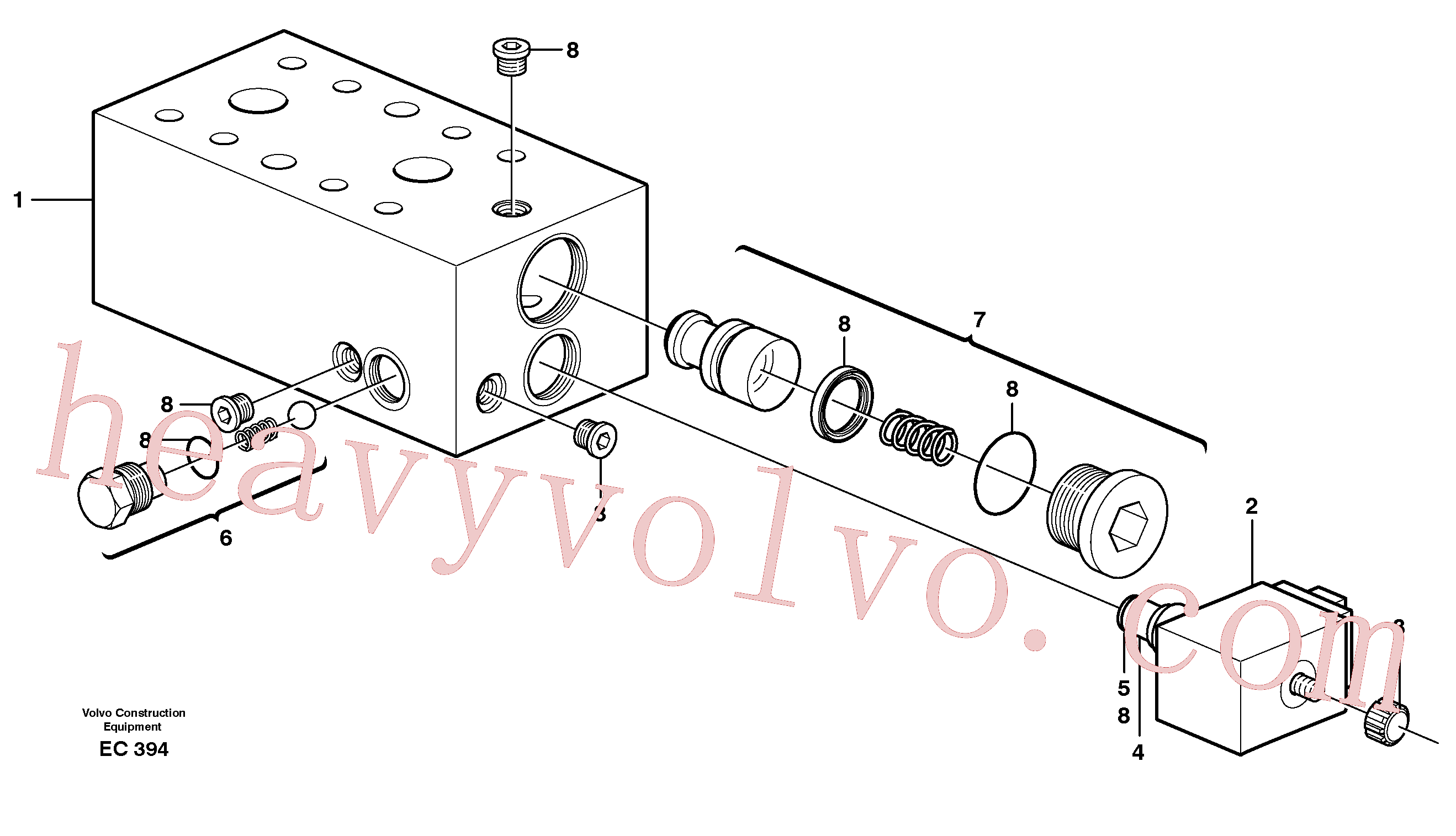 VOE11706075 for Volvo Valve, circuit body and return valve(EC394 assembly)