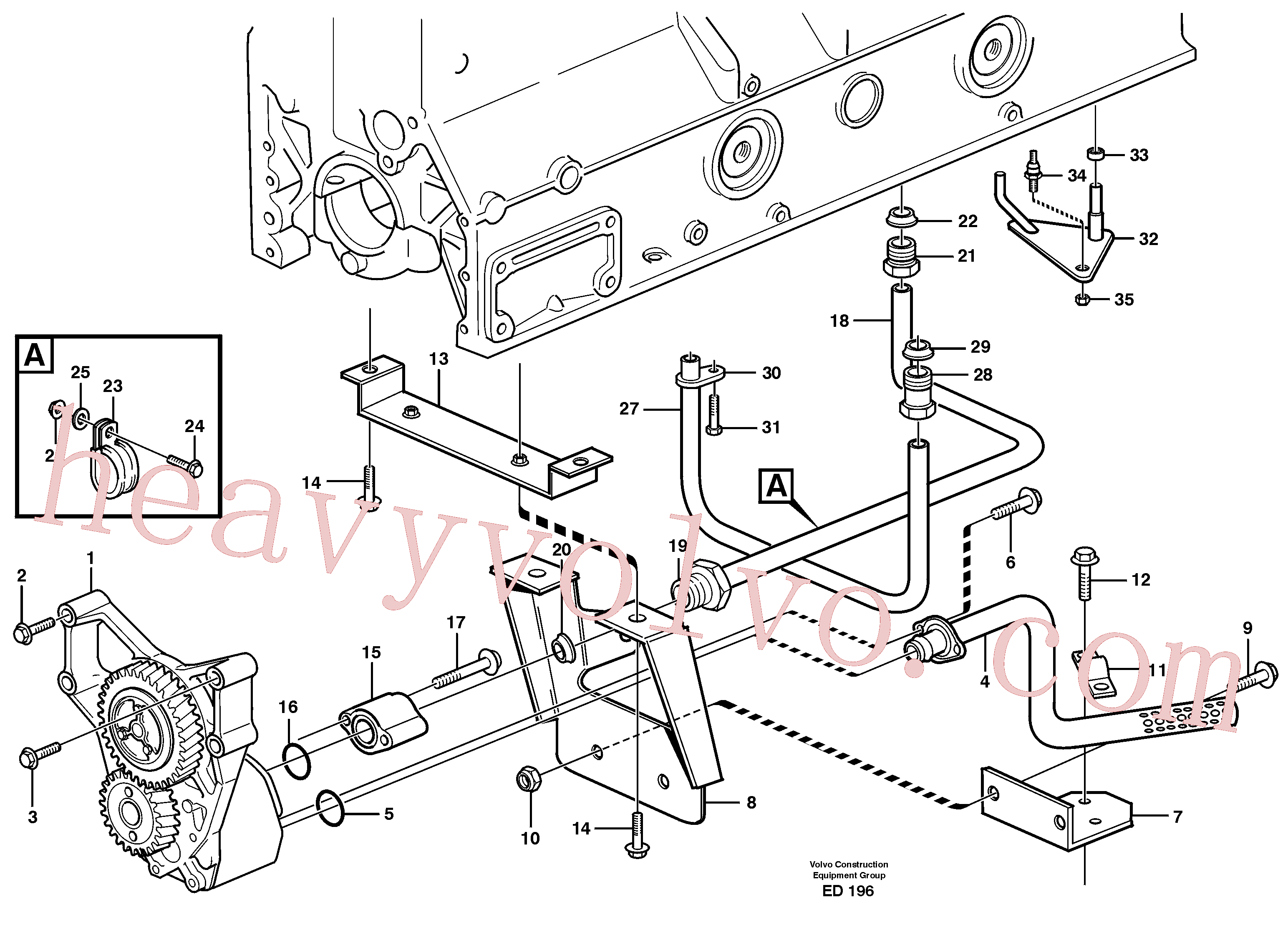 VOE11306618 for Volvo Lubricating oil system(ED196 assembly)