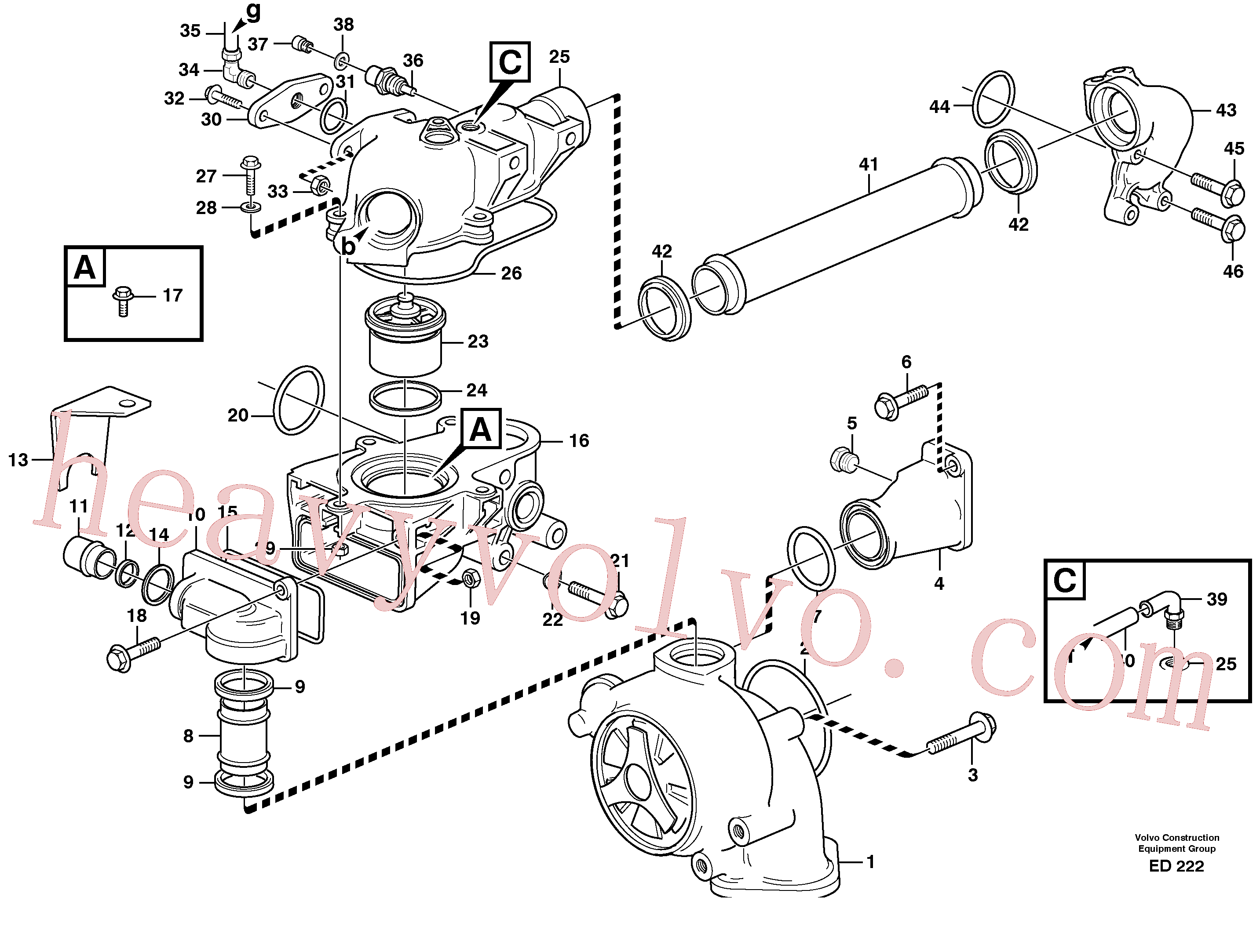 VOE13961607 for Volvo Water pump, thermostat housing(ED222 assembly)