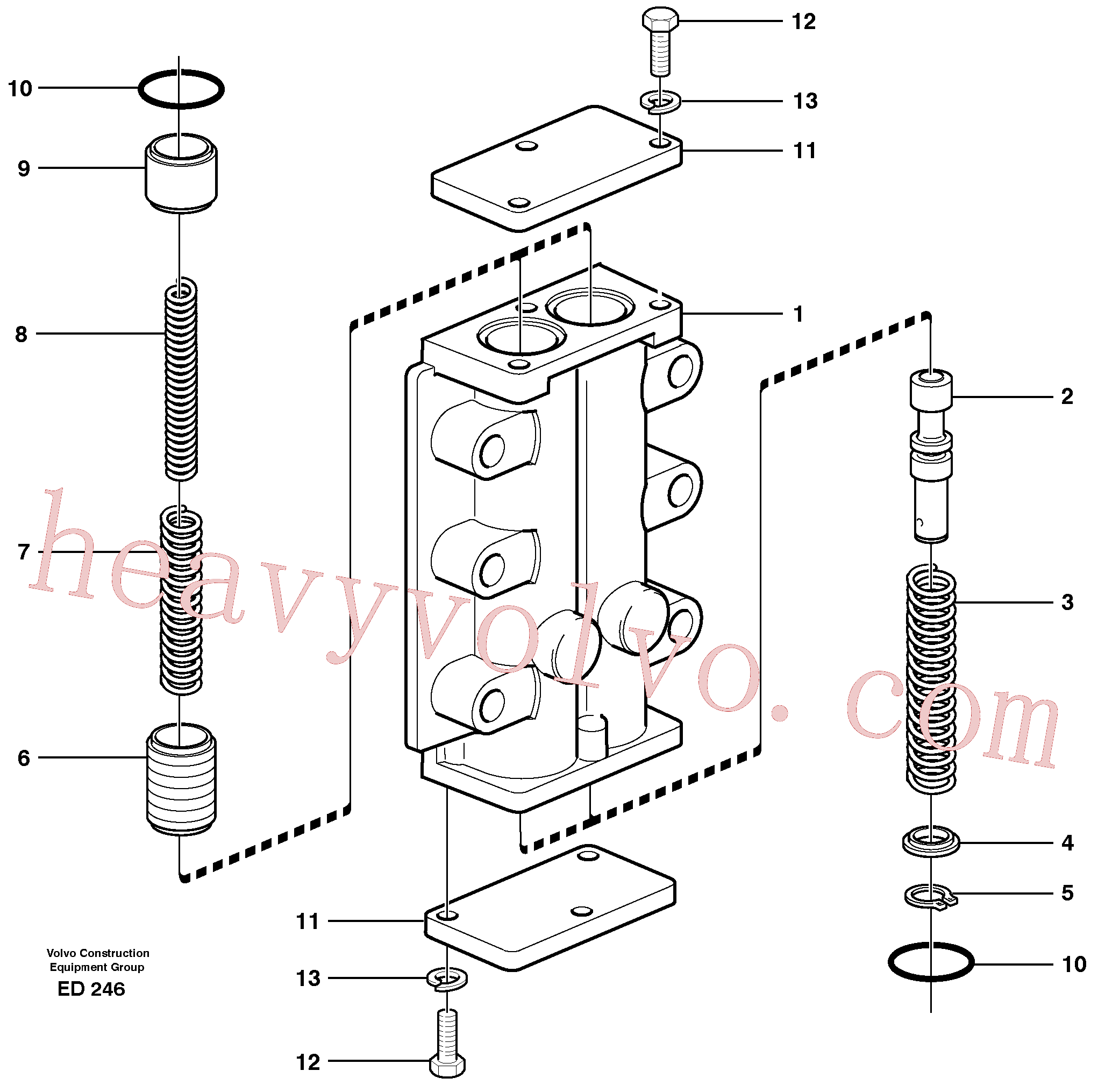 VOE11036636 for Volvo Valve, circuit body and return valve(ED246 assembly)