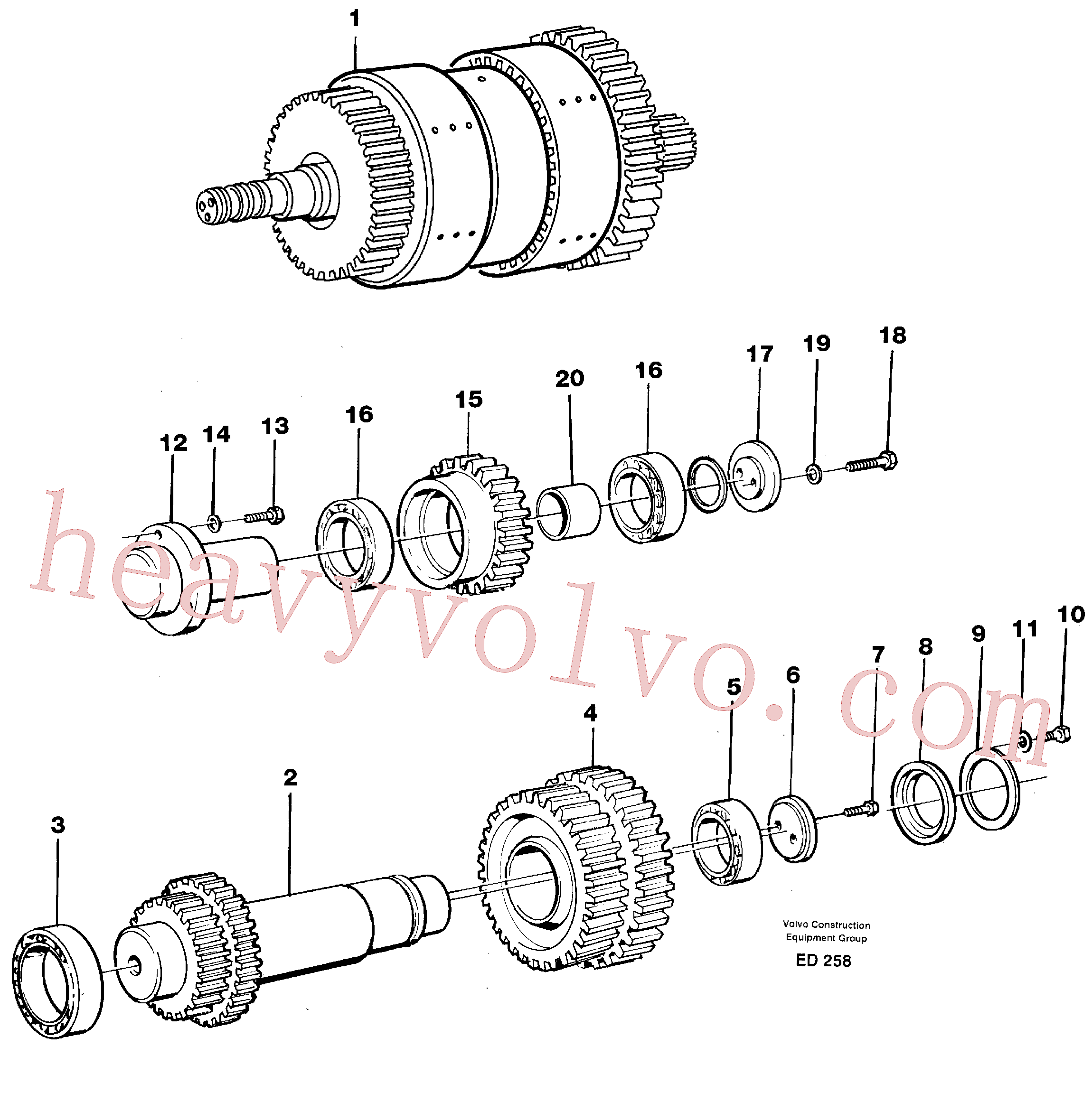 VOE14014600 for Volvo Clutches,gears and shafts(ED258 assembly)