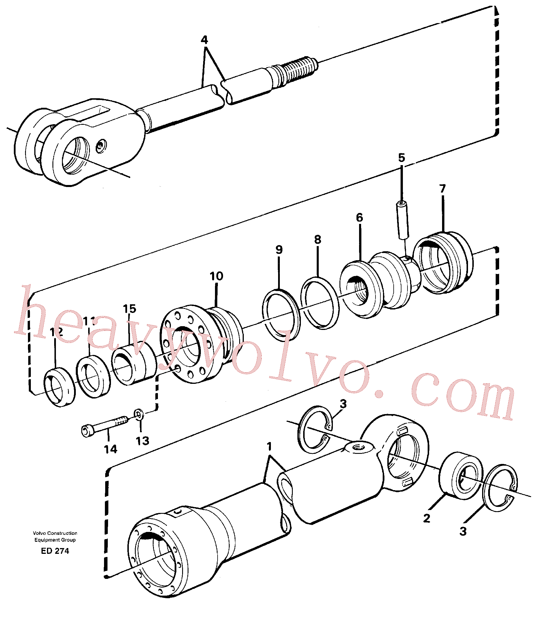 VOE914533 for Volvo Hydraulic cylinder(ED274 assembly)