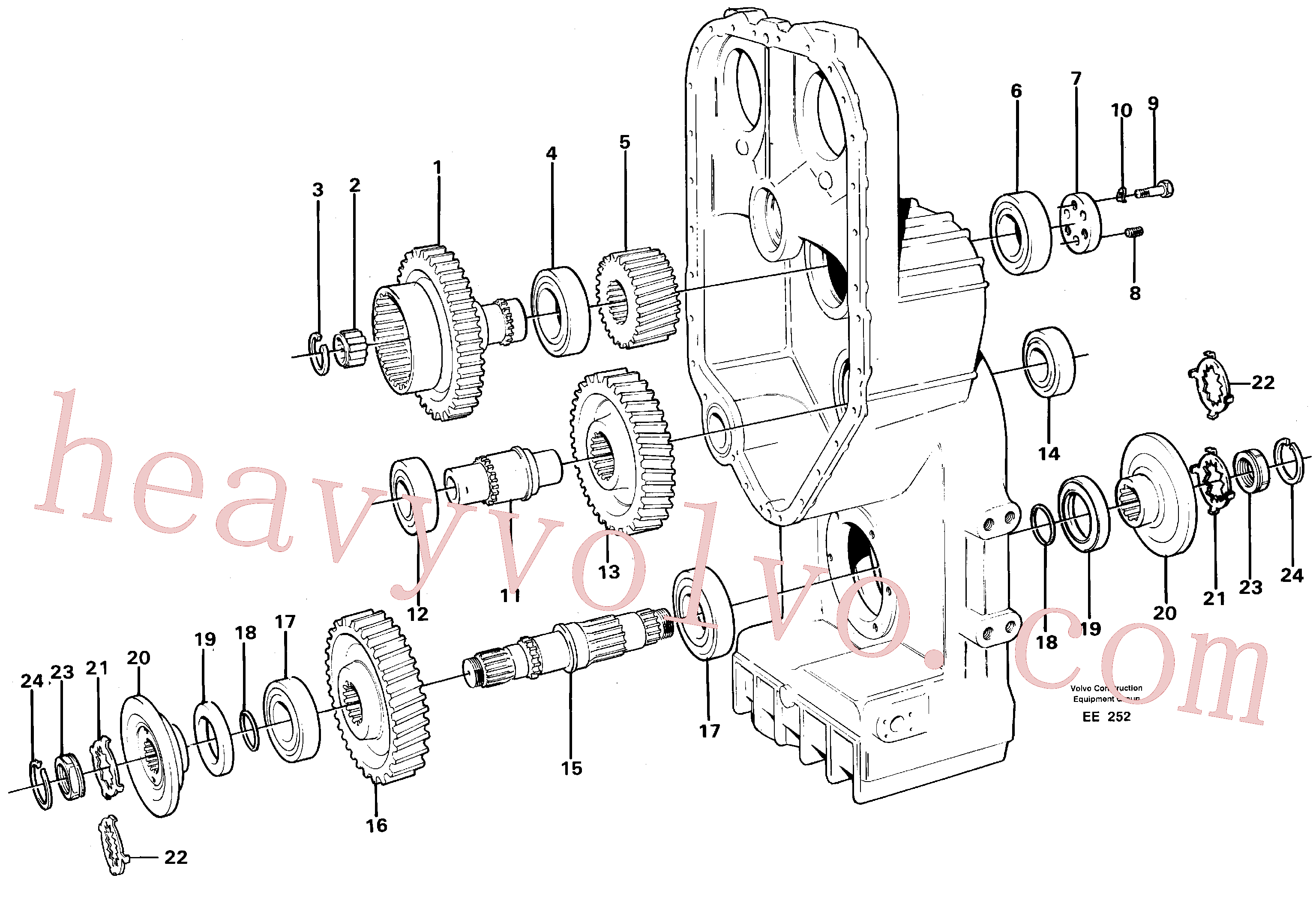 VOE7011076 for Volvo Transfer case, gears and shafts(EE252 assembly)