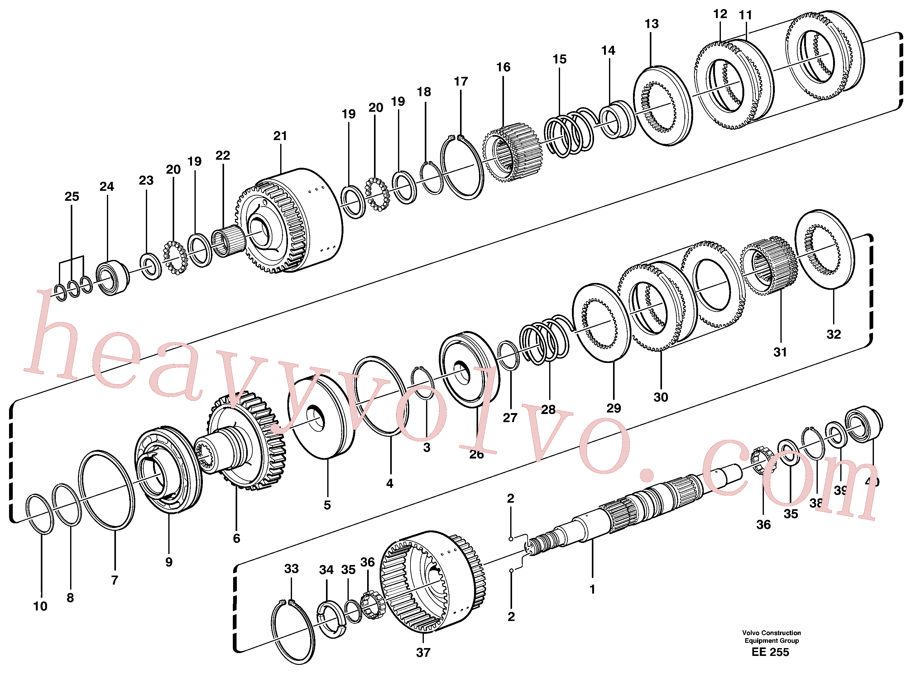 VOE11037195 for Volvo Hydraulic clutch, forward / 1 st speed(EE255 assembly)