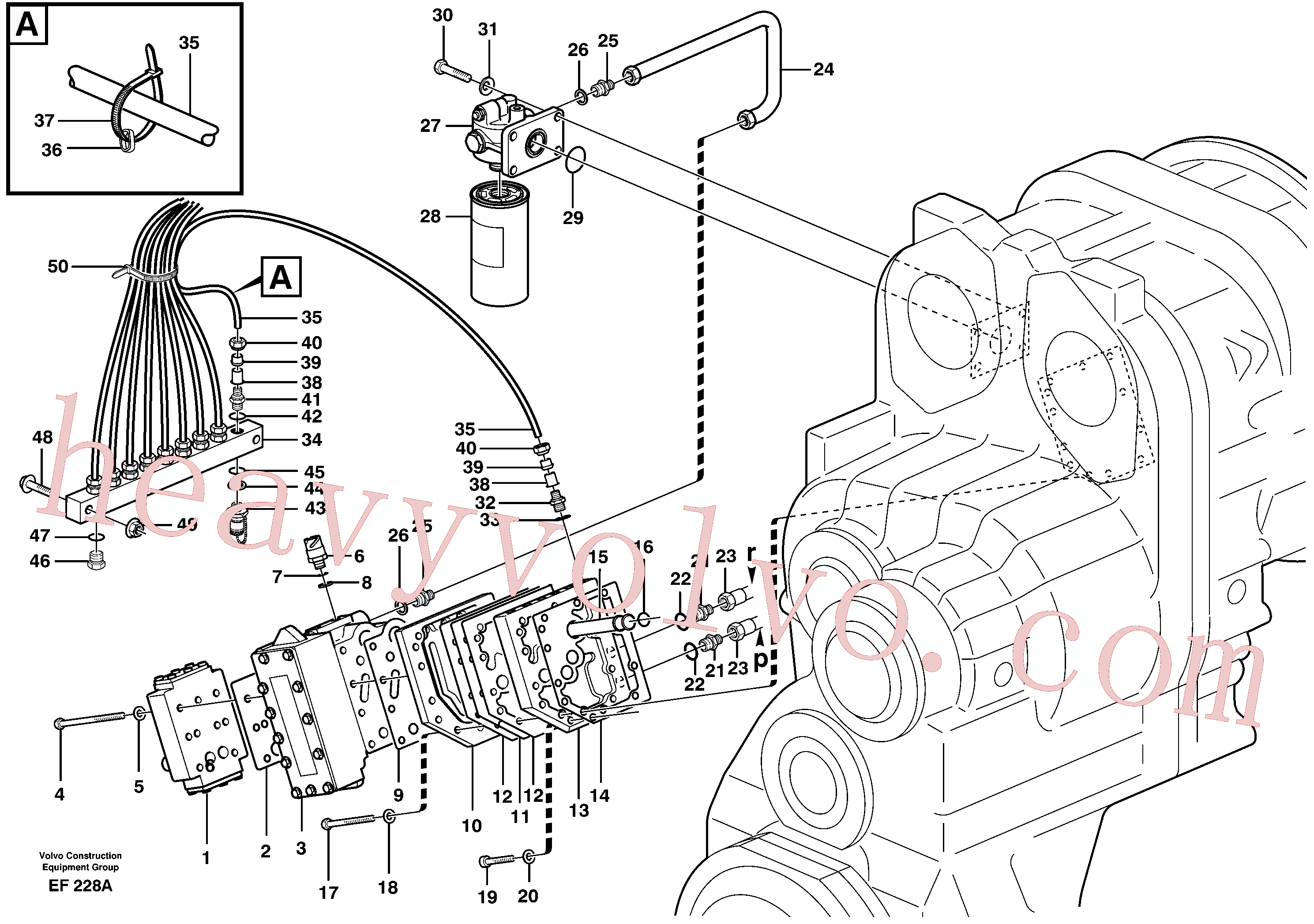 VOE4881458 for Volvo Oil filter and testing block.(EF228A assembly)