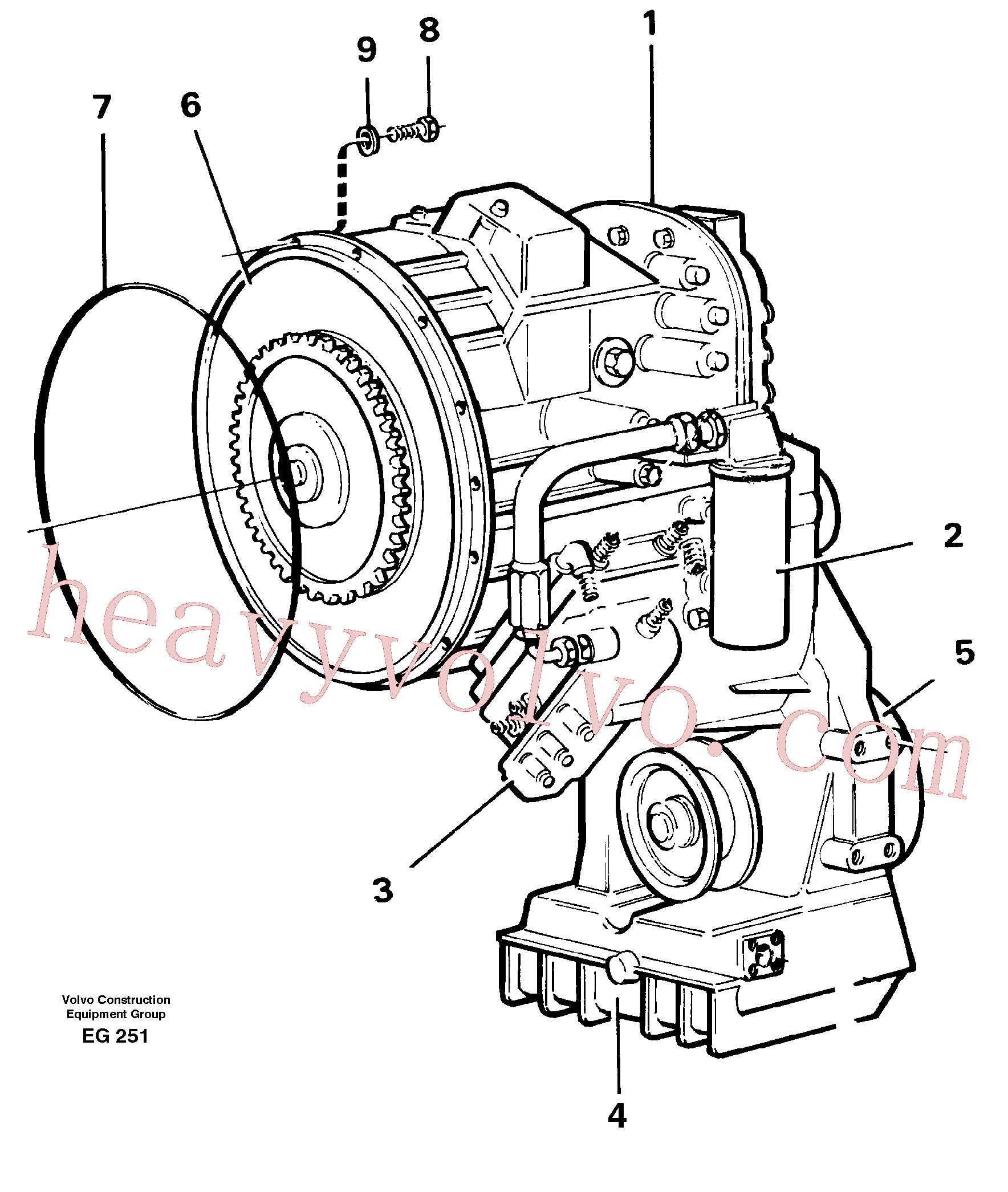 VOE955550 for Volvo Hydraulic transmission with fitting parts(EG251 assembly)