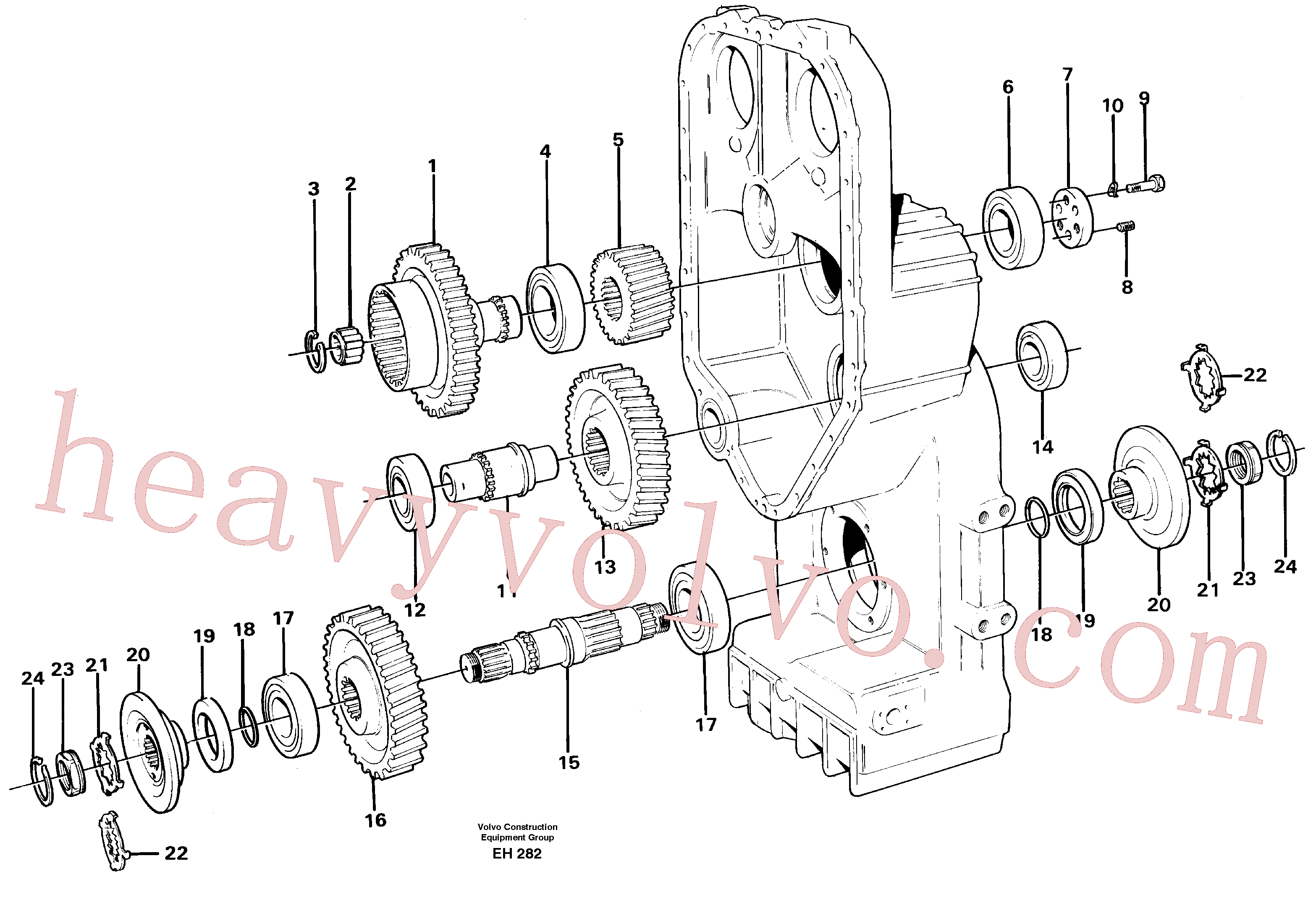 VOE184697 for Volvo Transfer case, gears and shafts(EH282 assembly)