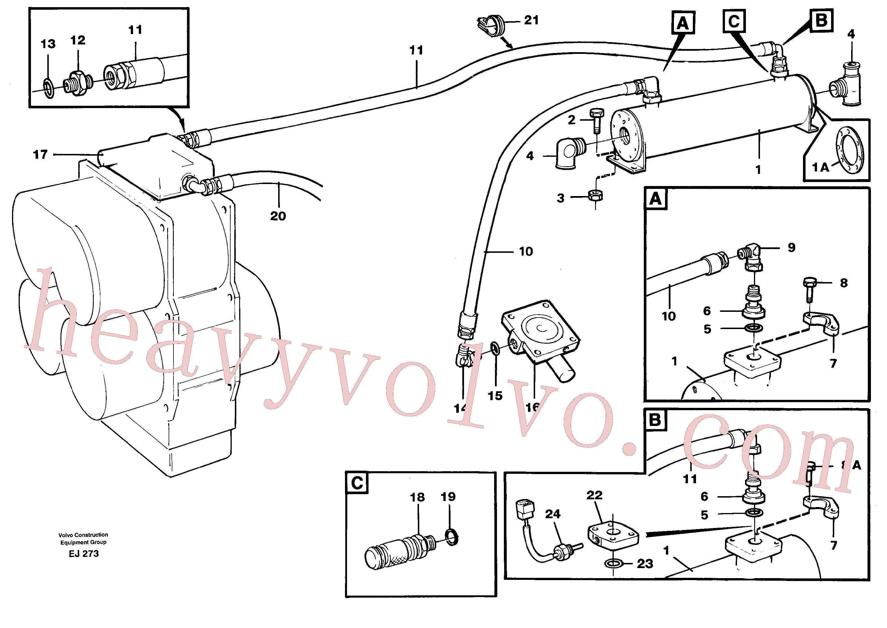 VOE932044 for Volvo Oil cooler(EJ273 assembly)