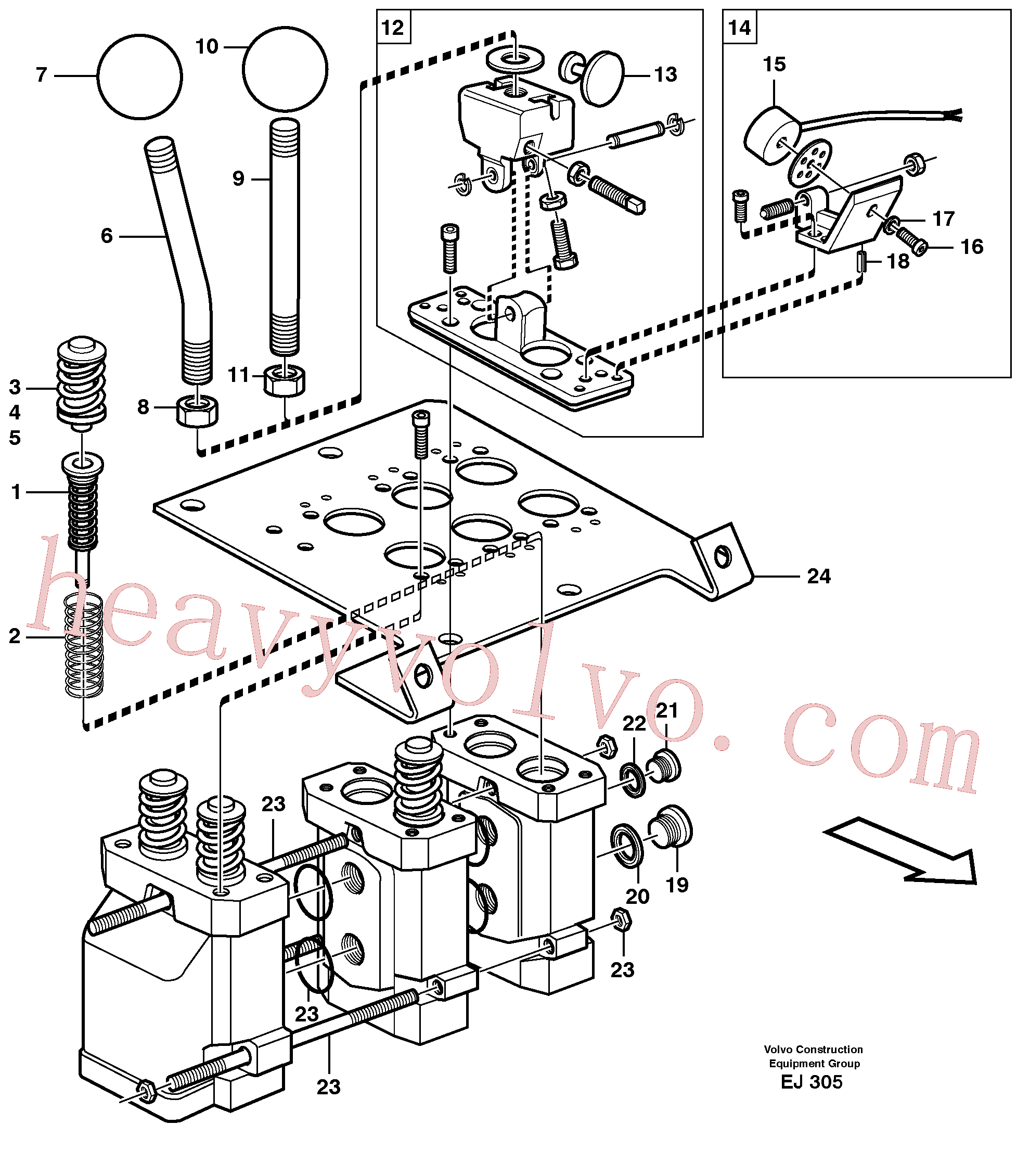 VOE971080 for Volvo Servo valve(EJ305 assembly)