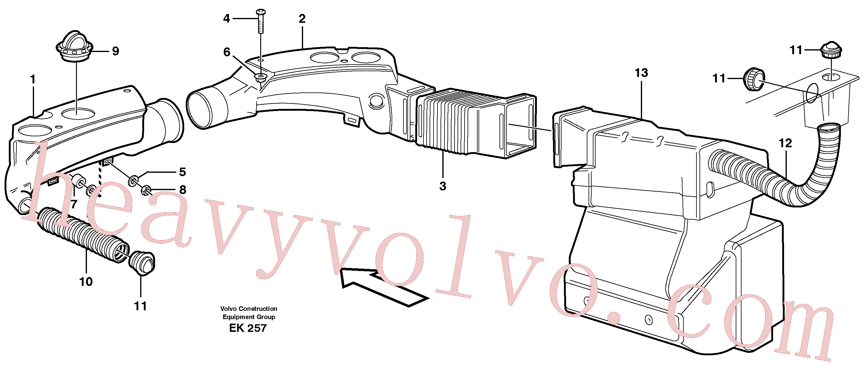 VOE969738 for Volvo Air ducts.(EK257 assembly)