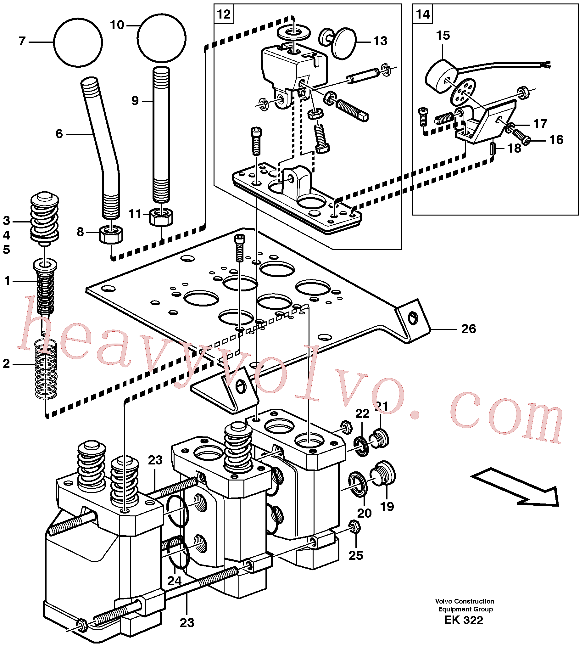 VOE11172599 for Volvo Servo valve.(EK322 assembly)